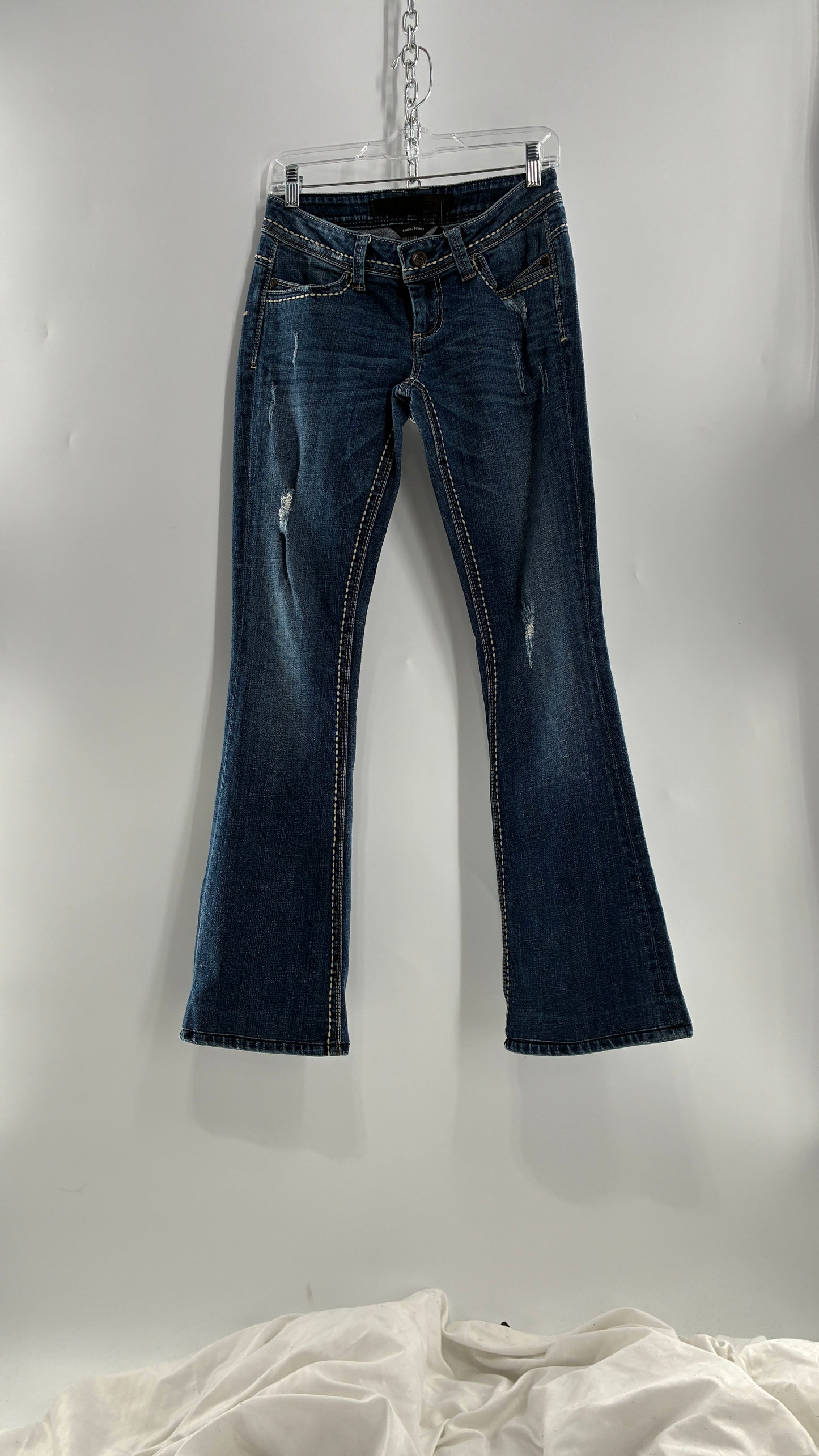 Vintage BEBE Low Rise Bootcut Jeans with Contrast Stitch (27)