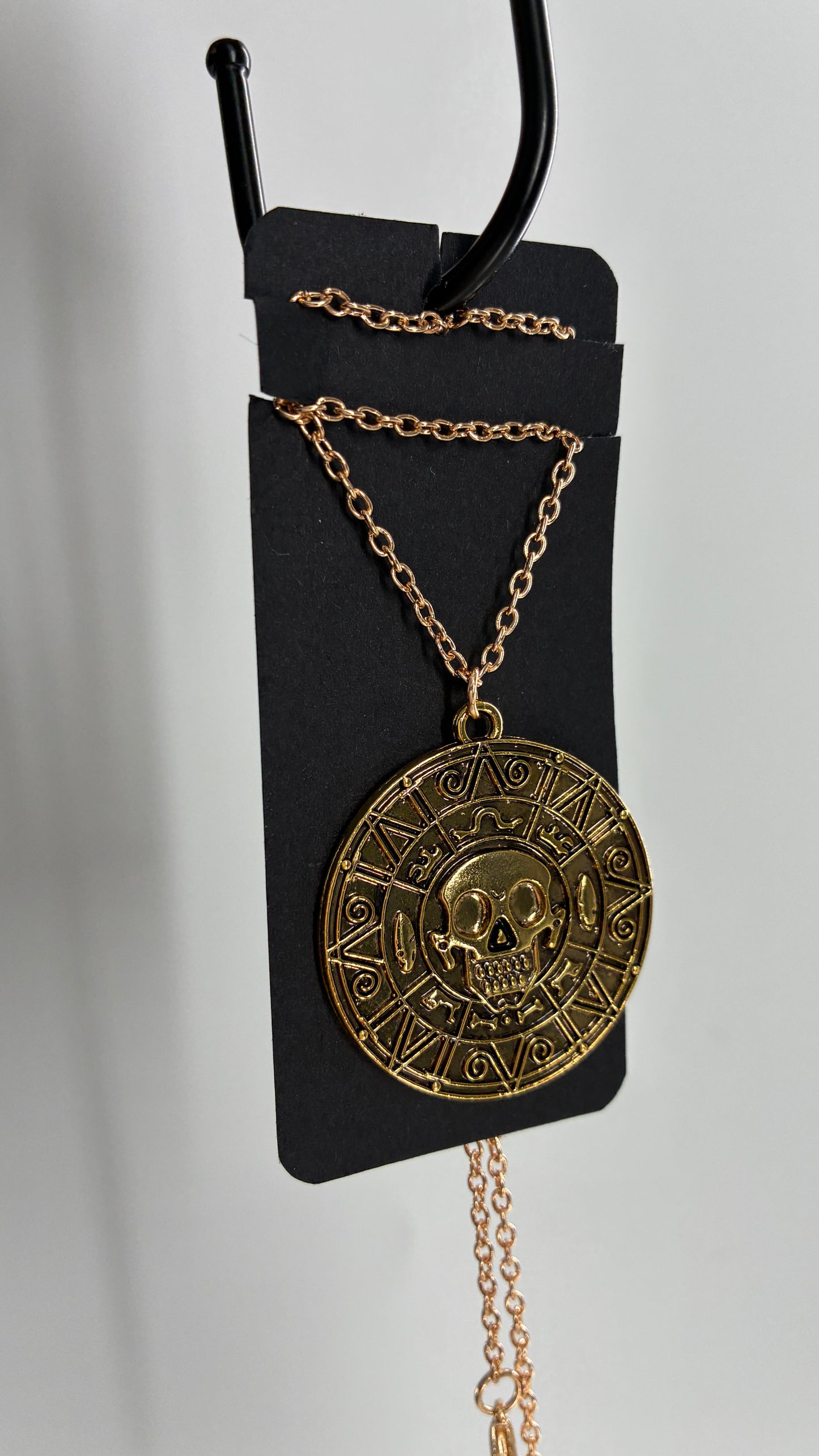 Gold Embossed Skull Necklace