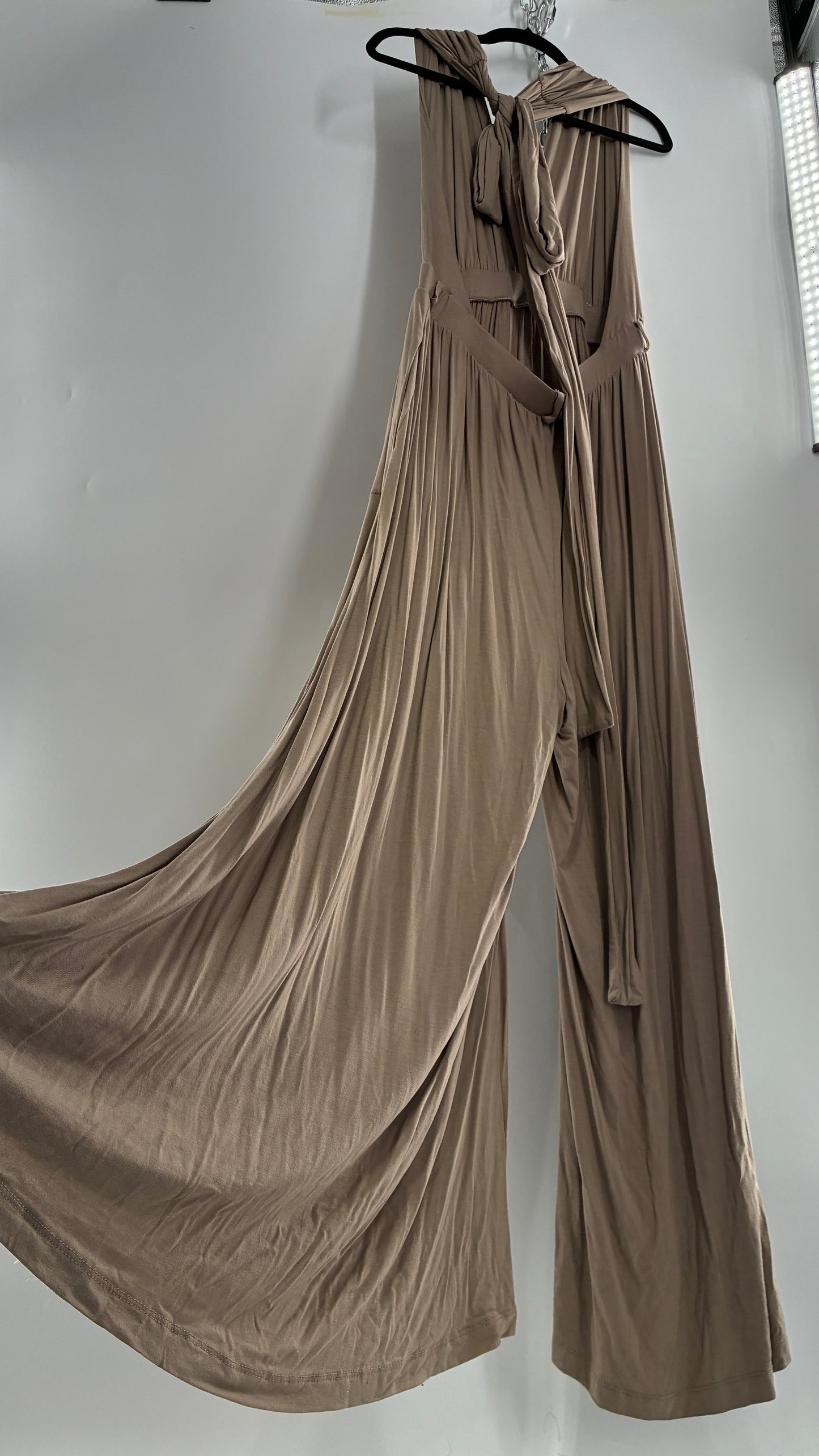 Free People Clay Halter Open Back, Wide Leg Jumpsuit with Tags Attached (XL)