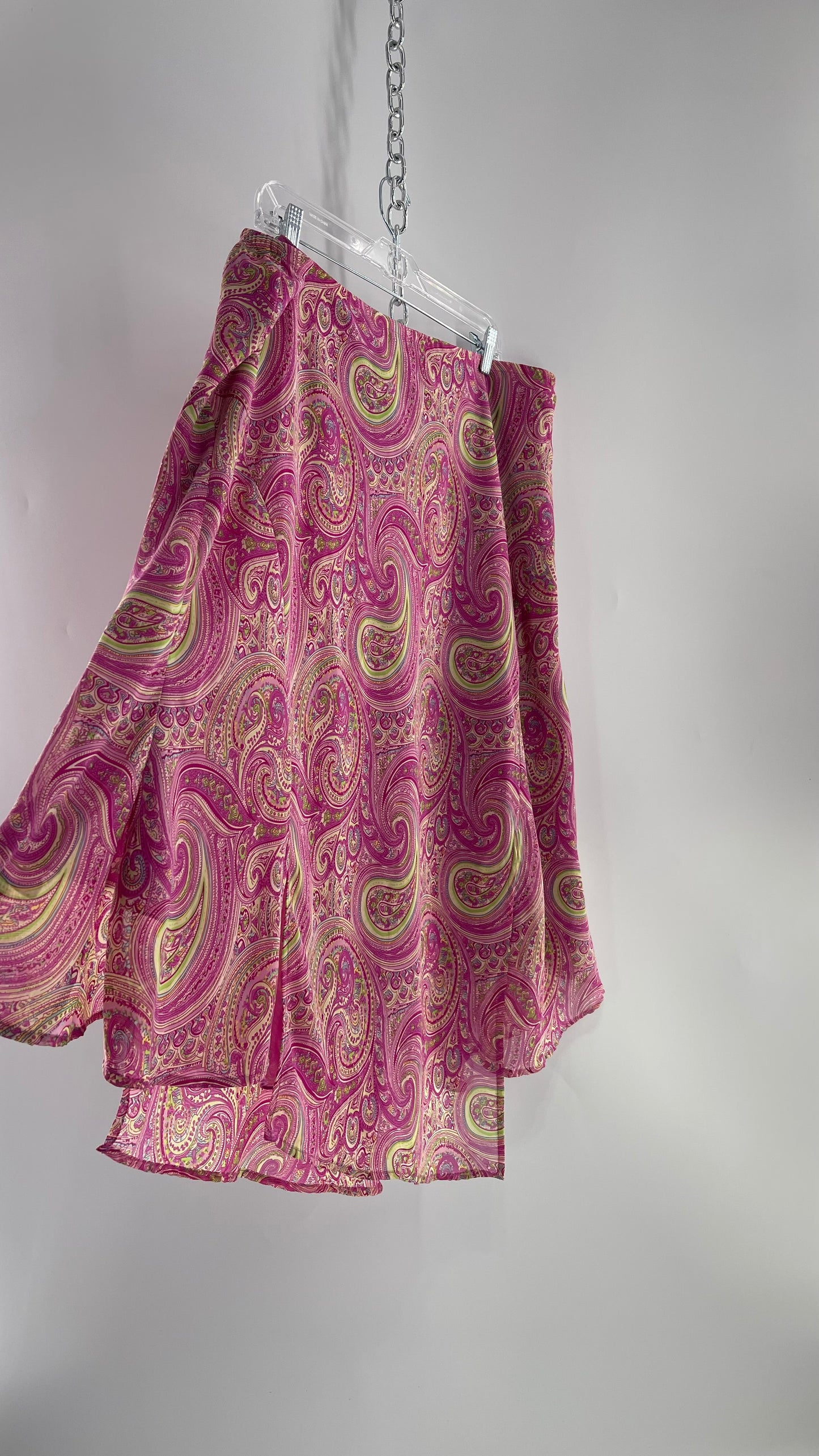 VINTAGE Pink Paisley Midi Skirt (22/24)