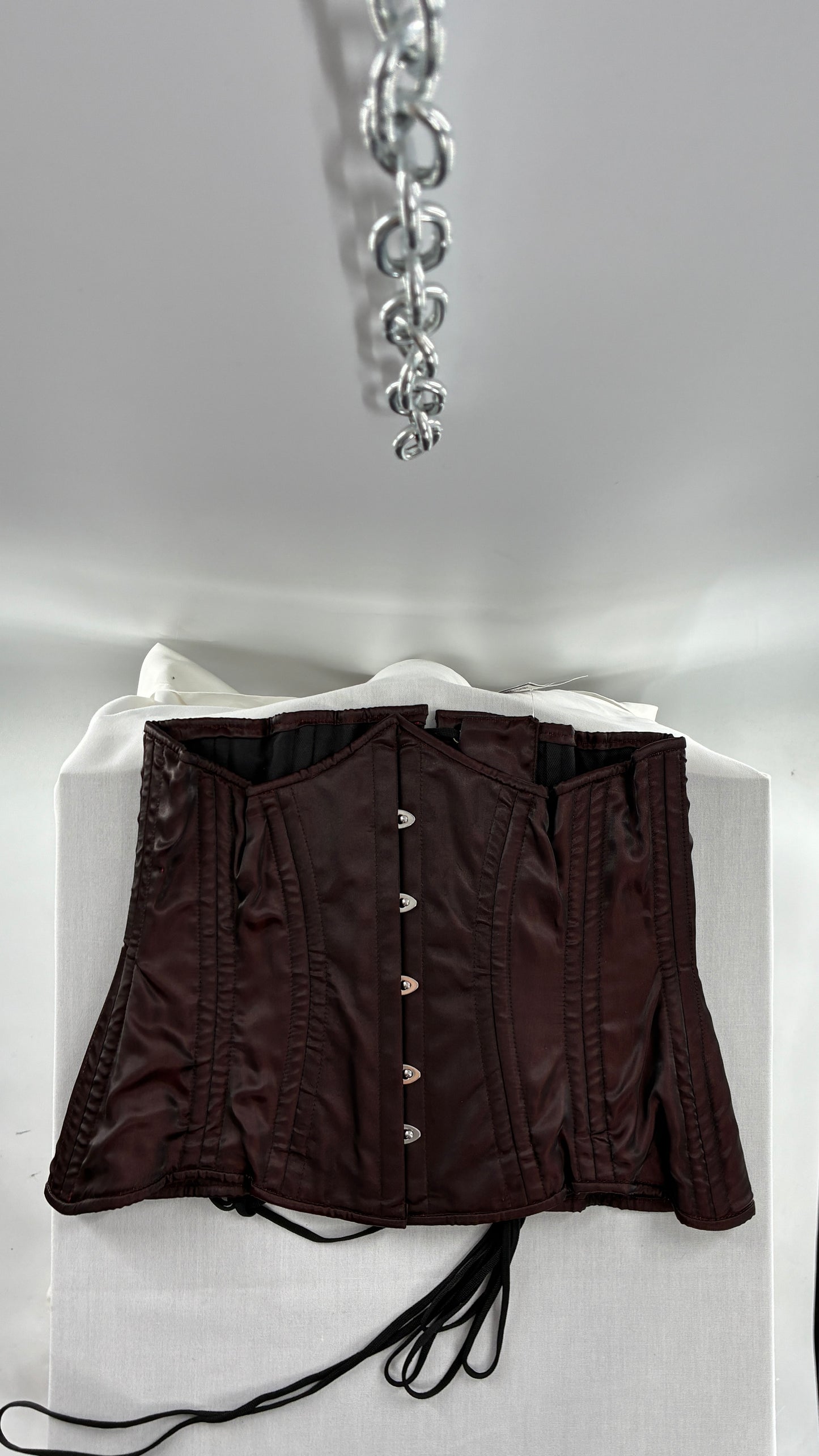 Vintage ORCHARD CORSETS Heavy Duty Burgundy Brown Corset (30”)