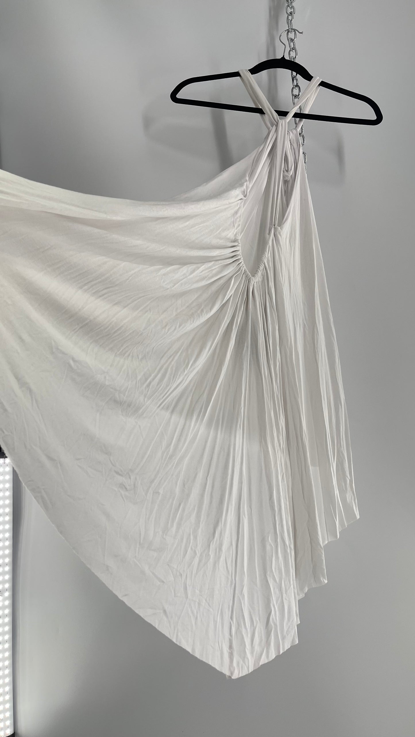 Free People White Adjustable Lycra Dress (Small)