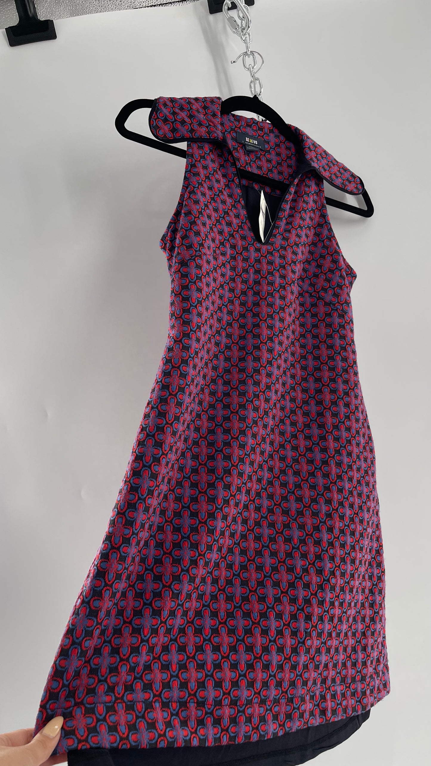 Maeve Anthropologie 1970s Retro Collared Tunic Mini Dress (XXS)