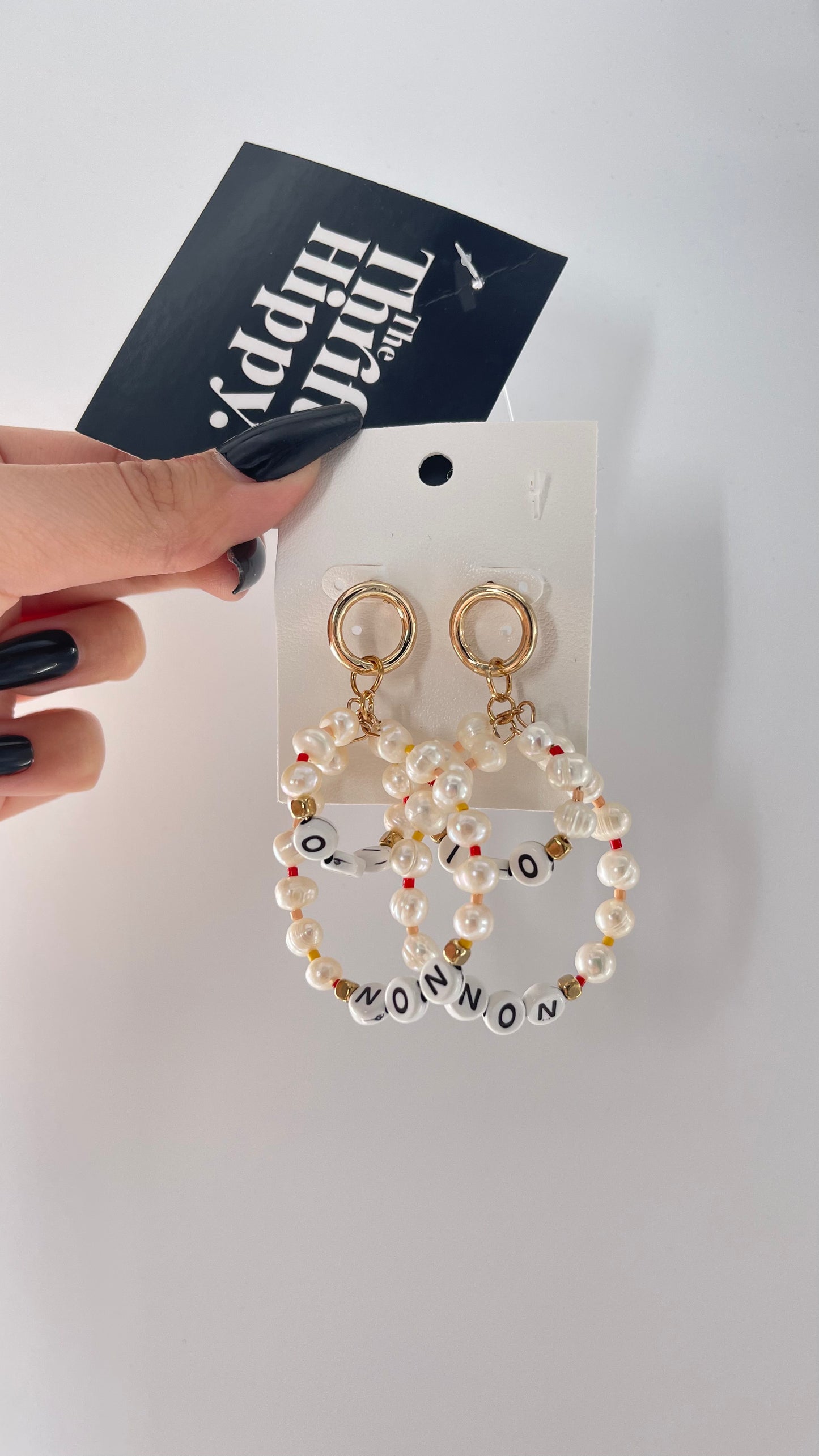Free People Oui/Non Pearl Word Scrabble Earring