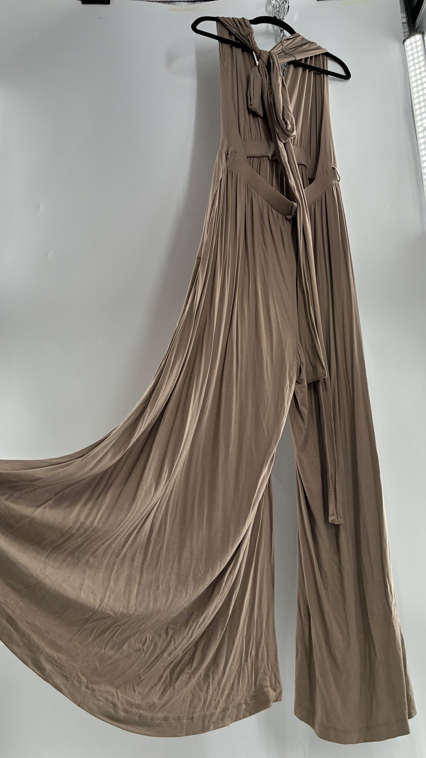 Free People Clay Halter Open Back, Wide Leg Jumpsuit with Tags Attached (XL)