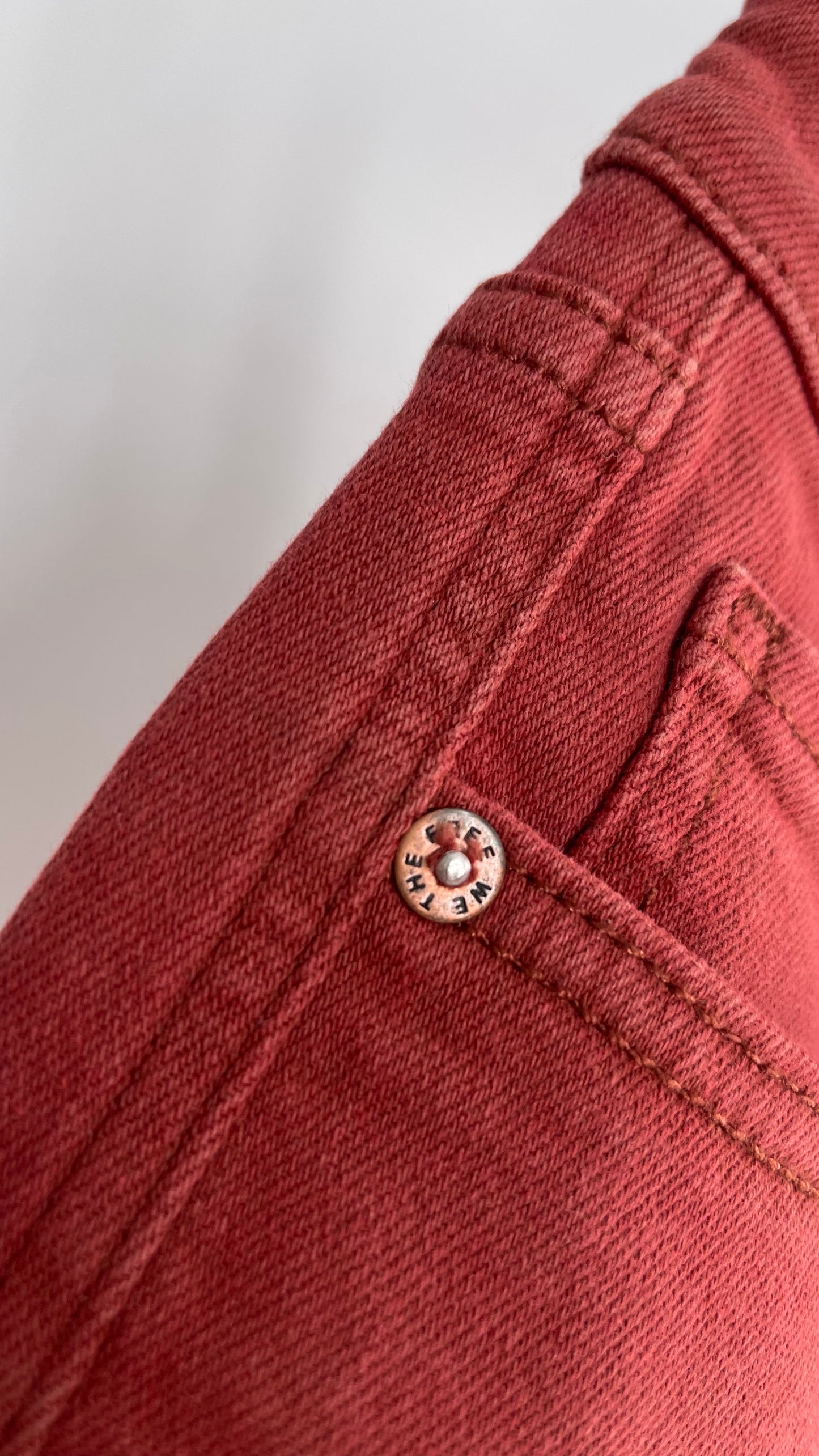 Free People Brick Red Distressed Hem Skinny Jeans with Tags Attached (26)