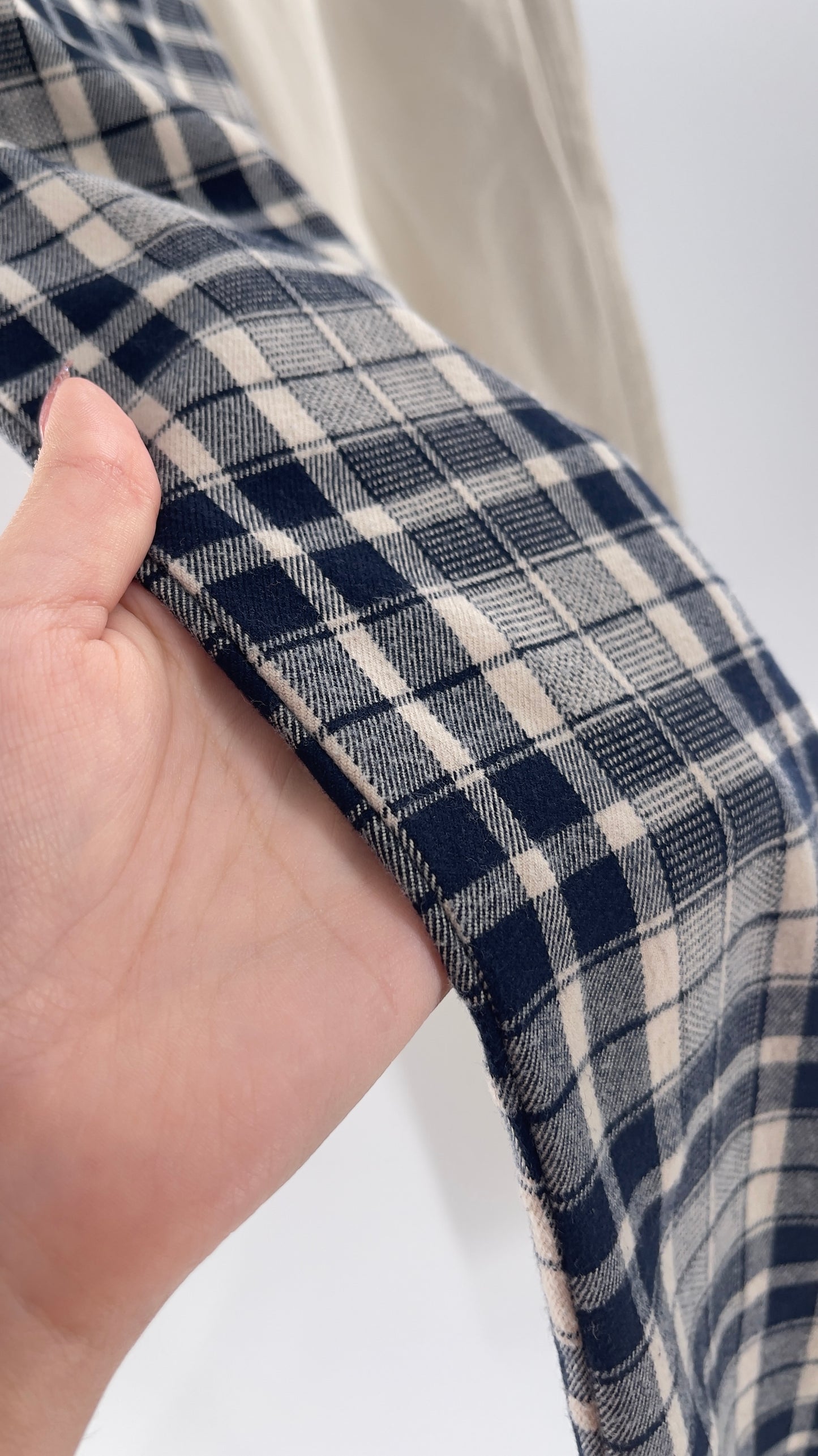 Blue Revival Coffee Break Plaid Khaki Combo Reworked Trouser (25)