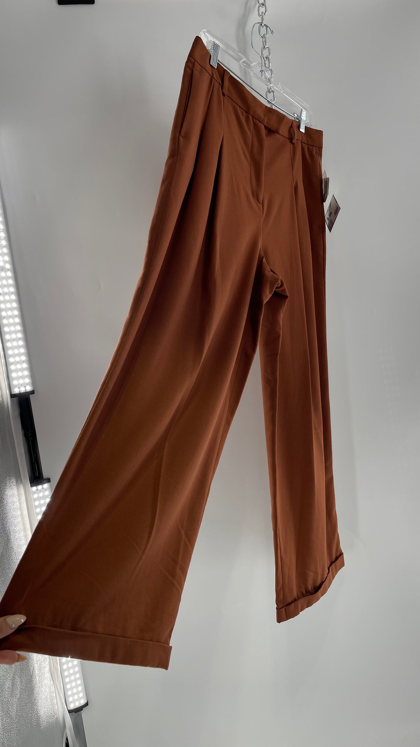 Free People Burnt Orange Wide Leg Trouser (8)