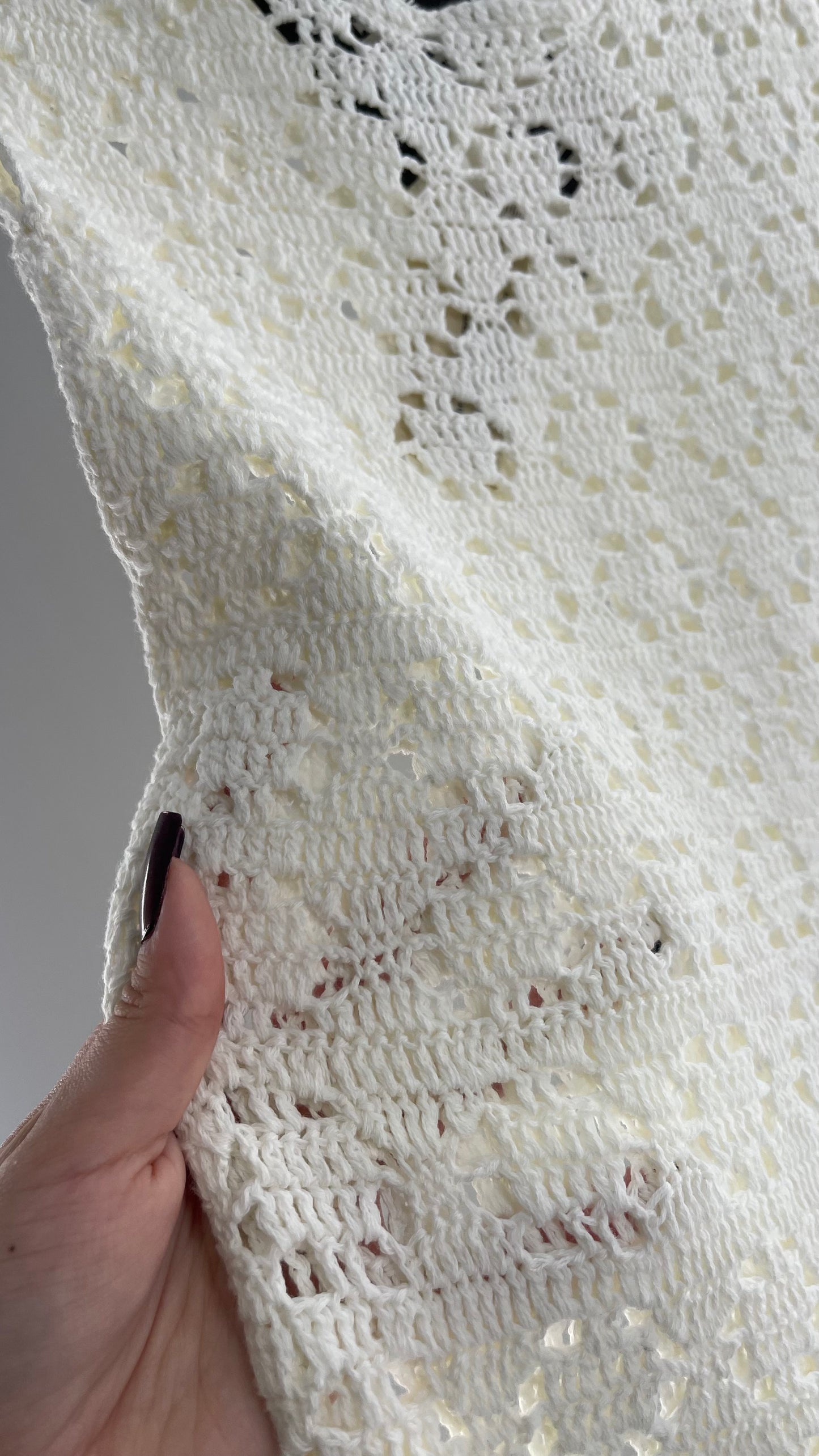 Anthropologie White Crochet Knit MIDI Dress with Tags Attached