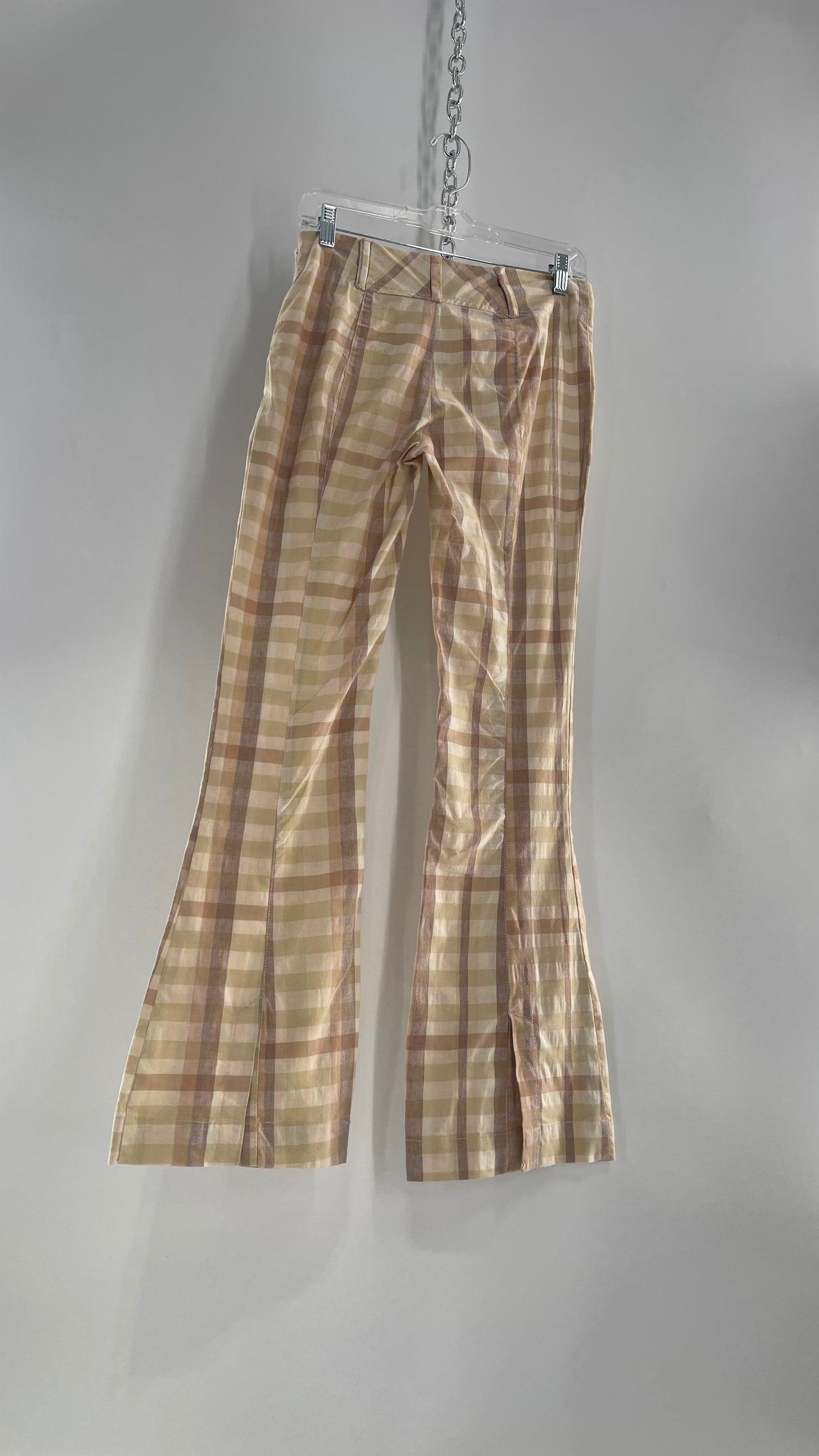 Free People Low Waisted Kickflare Gingham Picnic Pant (2)