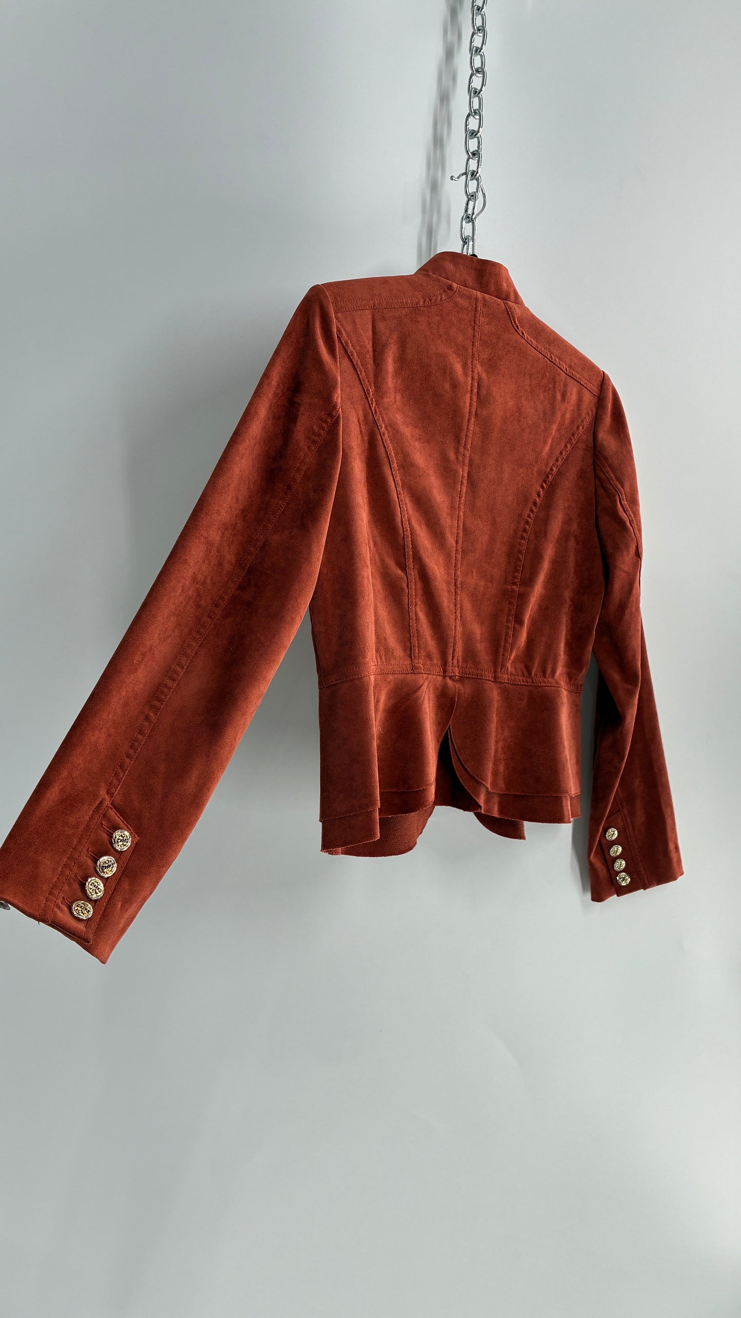 Vintage Orange Button Front Jacket (Small)