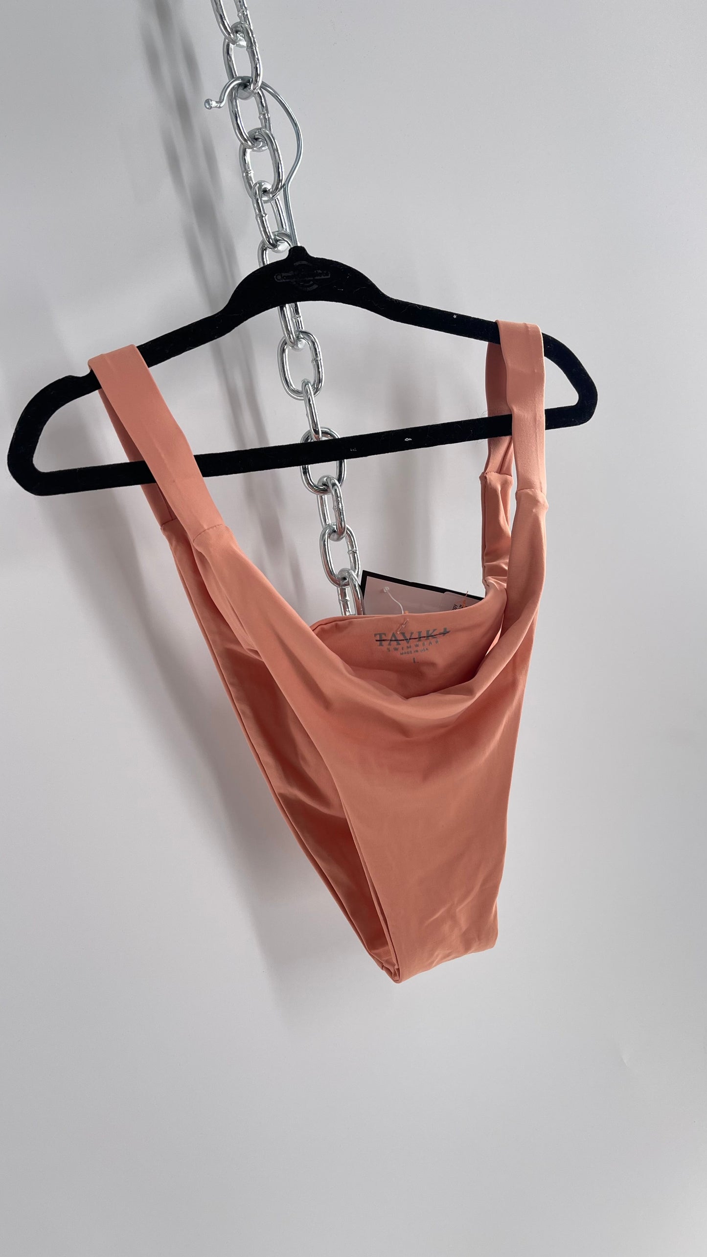 TAVIK Pink Cheeky Tanga Swim Bottoms (Large)