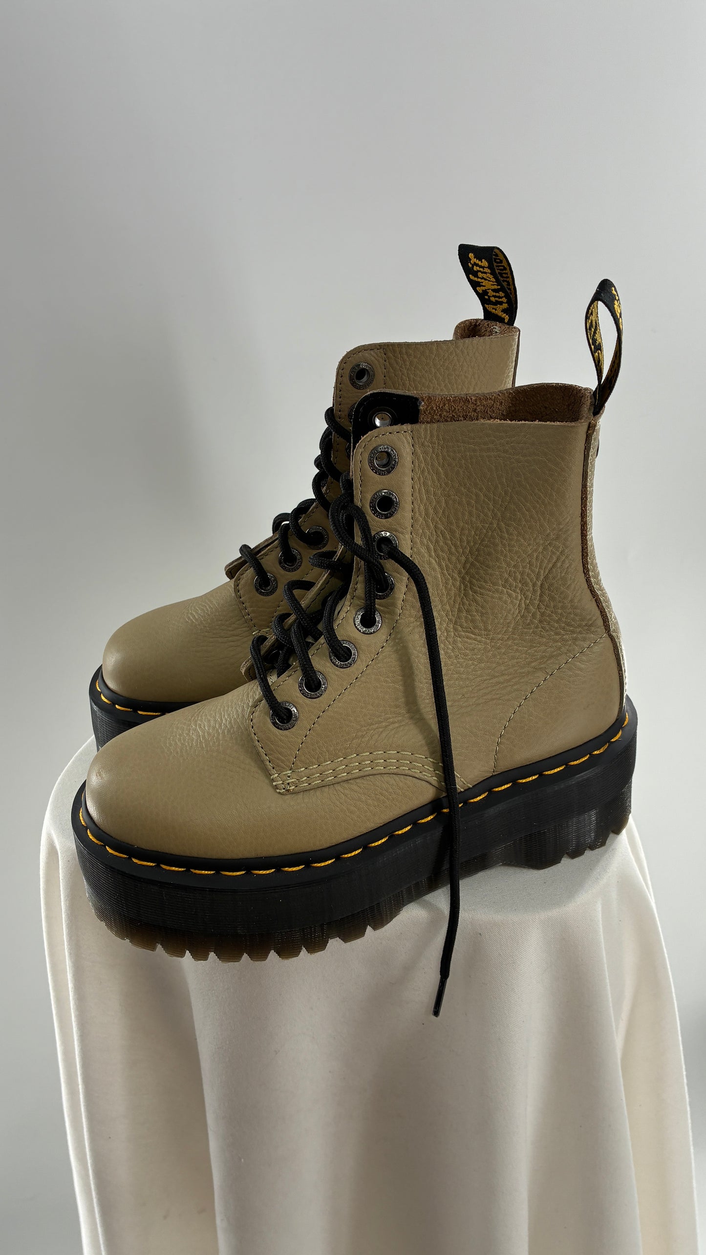 Vintage Dr. Martens 1460 Pascal Max Platform Pale Olive Pisa Boot (6L)