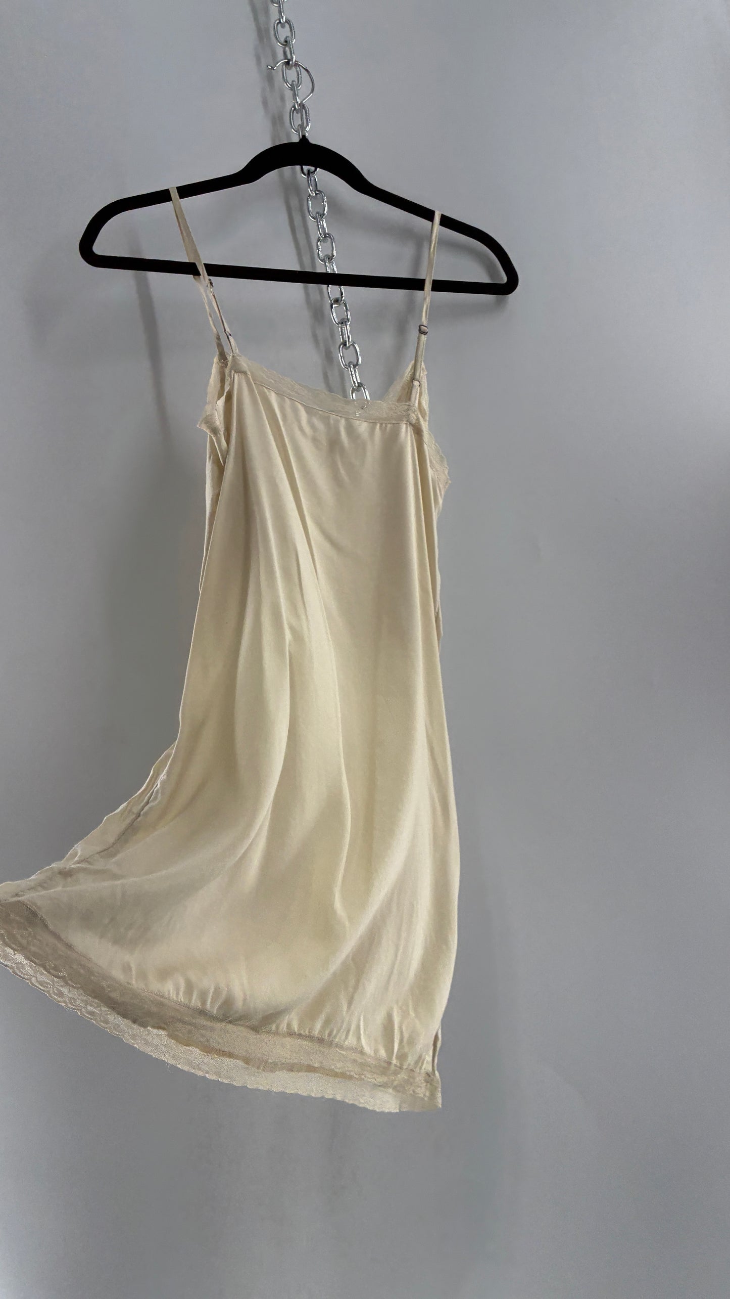 Beige Slip Dress with Lace Trim (2)
