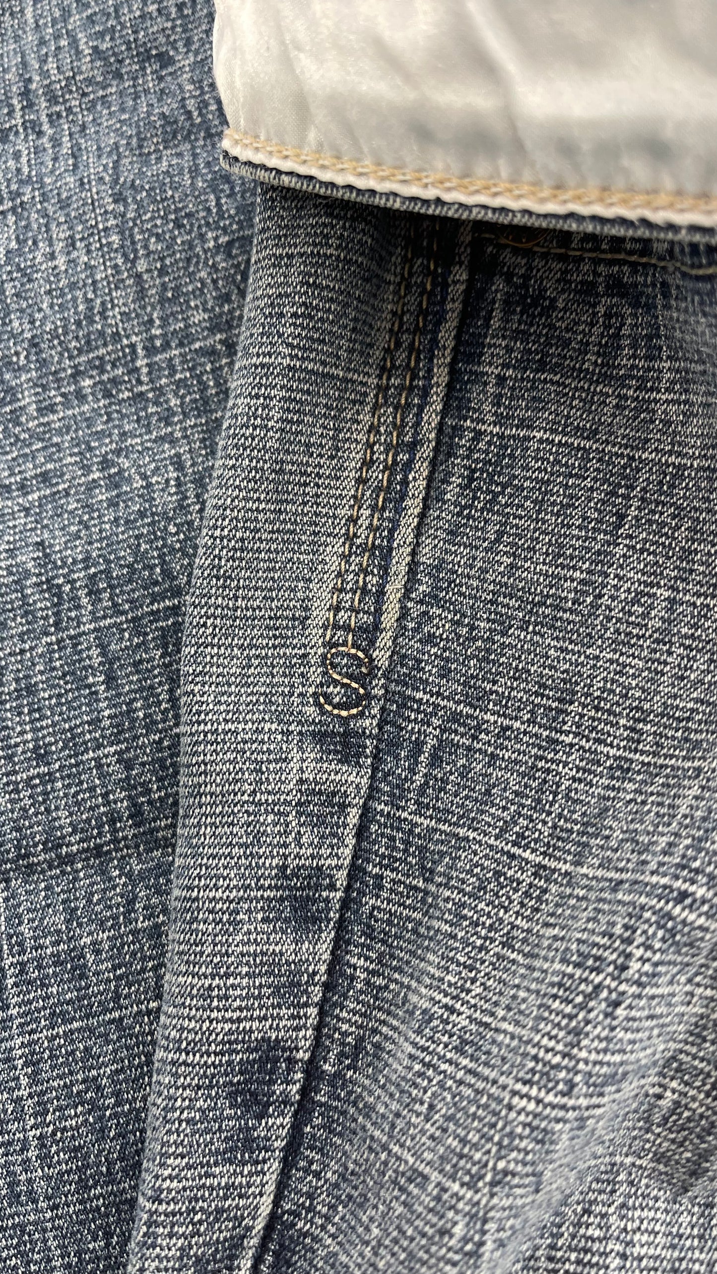 Vintage Smart AS JEANS Light Wash with Silver Metallic Female Posing Silhouette and Paulina Field Embroidery (28)