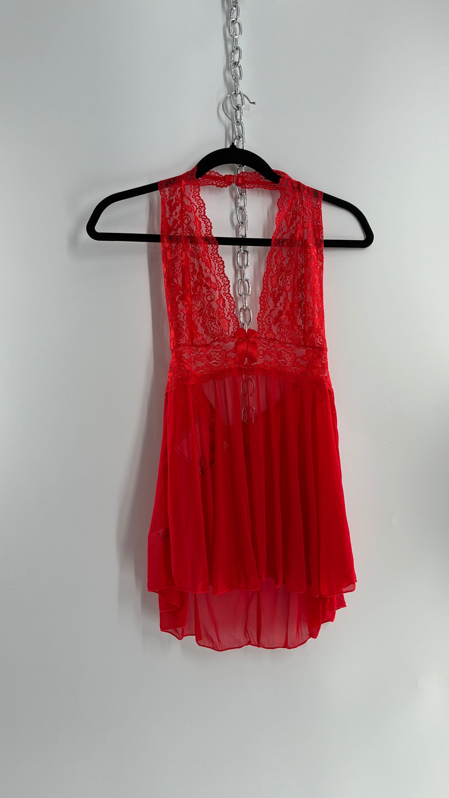 Vintage H.O.T Red Lace Baby Doll Halter (One Size)