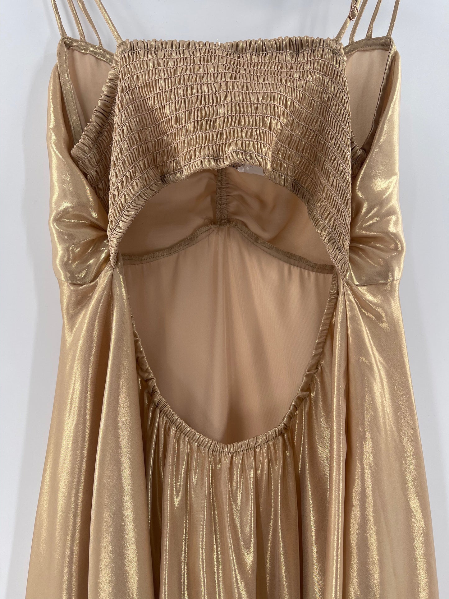 Free People Gold Molten Metal Dress (Small)