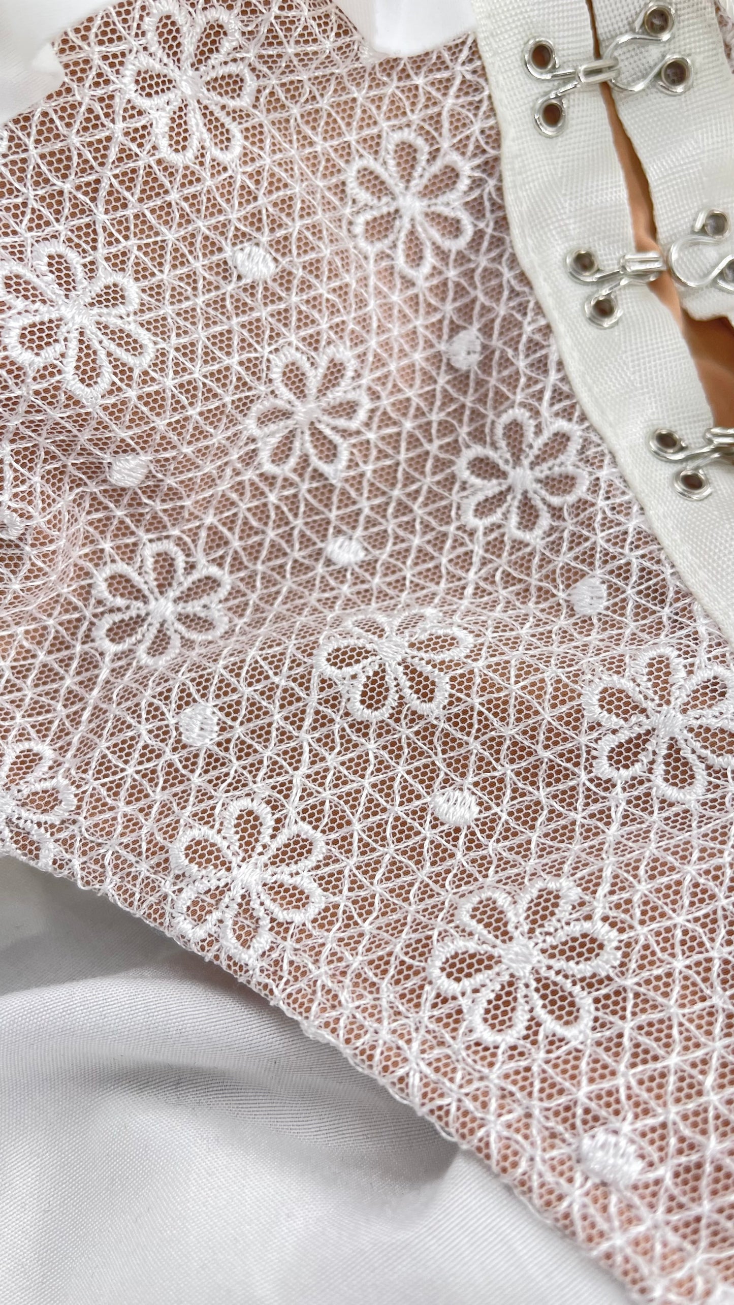 For Love & Lemons White Lace High Waisted Swim Bottoms with Tags Attached (Medium)