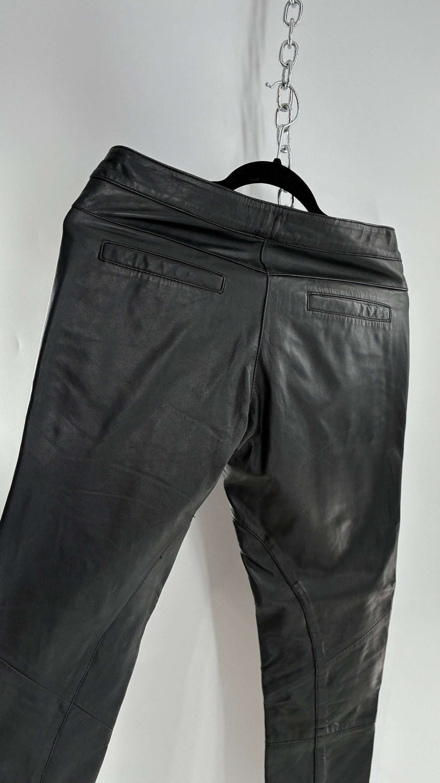 ASOS Low Rise Genuine Leather Patchwork Style Motorcycle Pants (6)