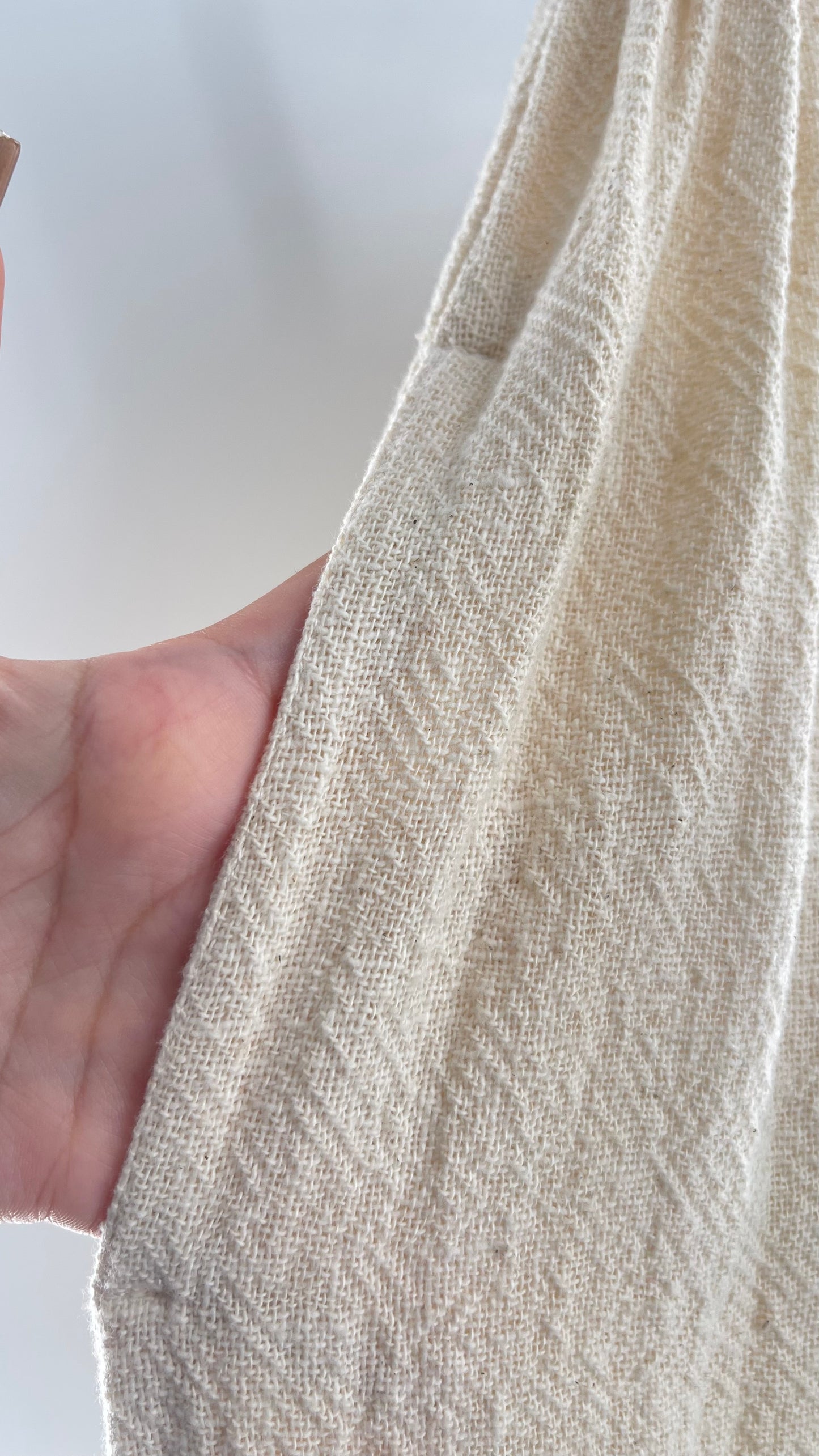 Vintage 1970s SANGAM Imports 100% Cotton White Maxi Skirt Made in India (Medium)