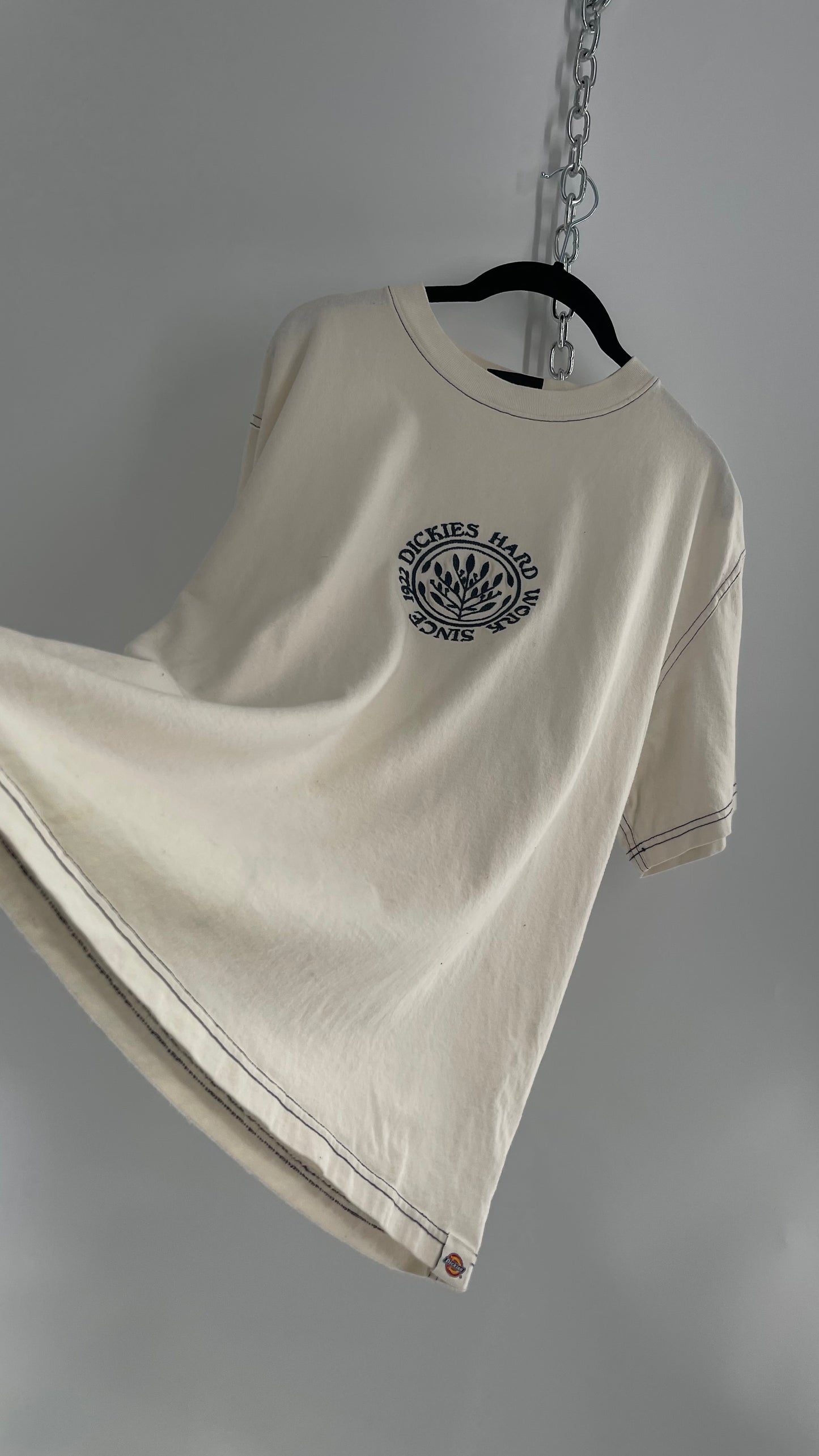 Vintage Dickies Hard Work Since 1922 Embroidered T Shirt (Medium)