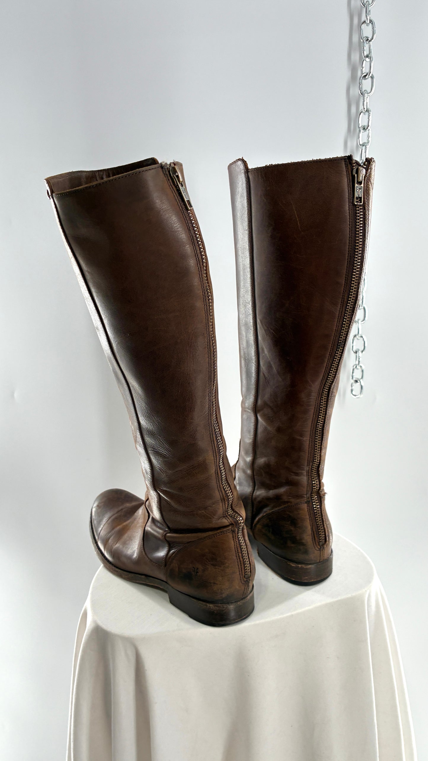 Vintage Distressed FRYE Riding Boots Made in Mexico (8)