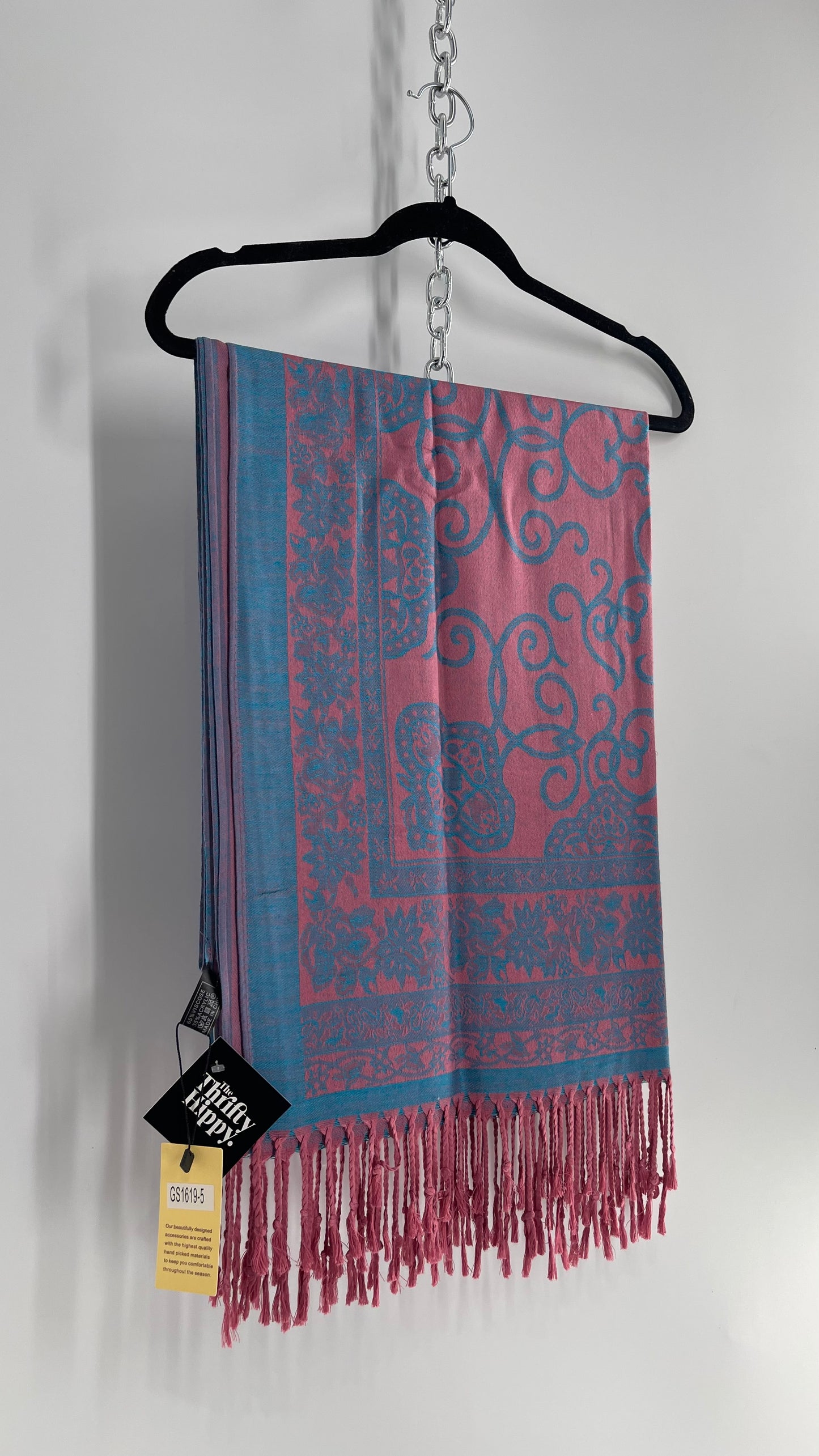 Deadstock Vintage Go & Go NEW YORK Voluminous Pink/Blue with Tassels and Tags Attached