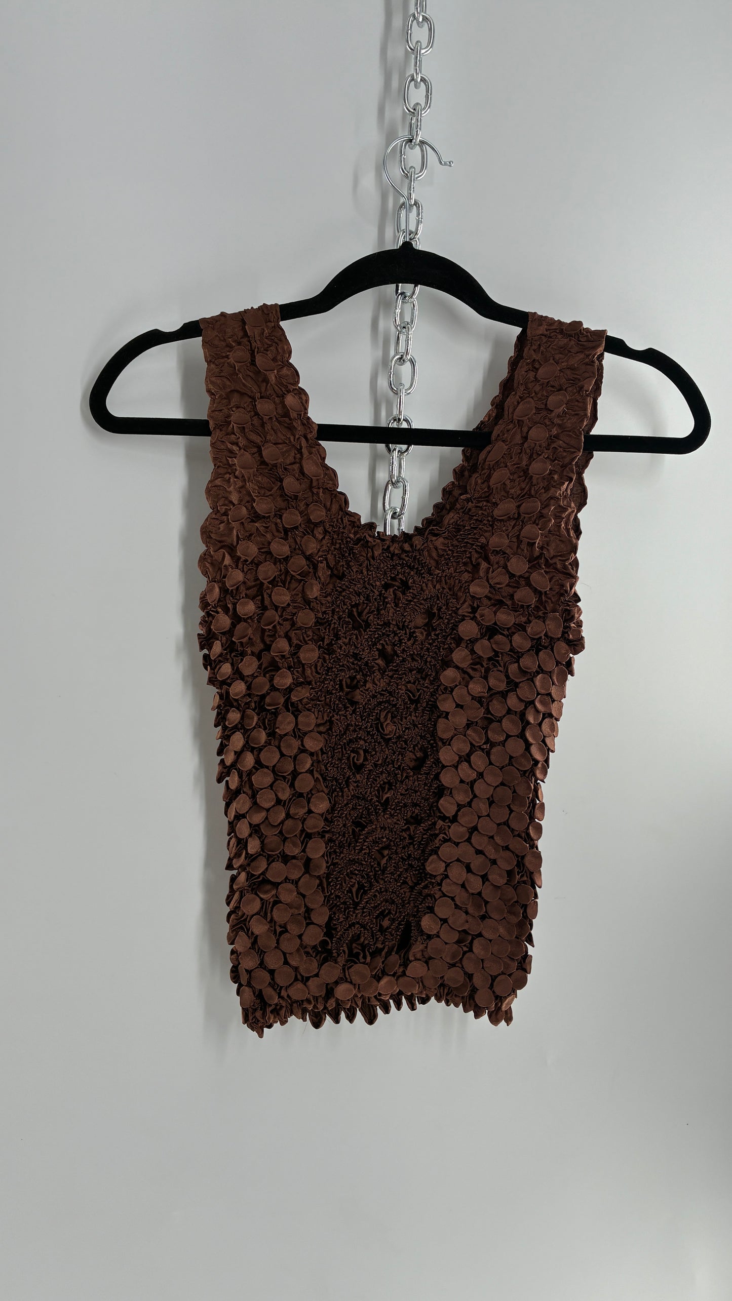 Vintage 1990s Brown Textured Popcorn Camisole (OS)