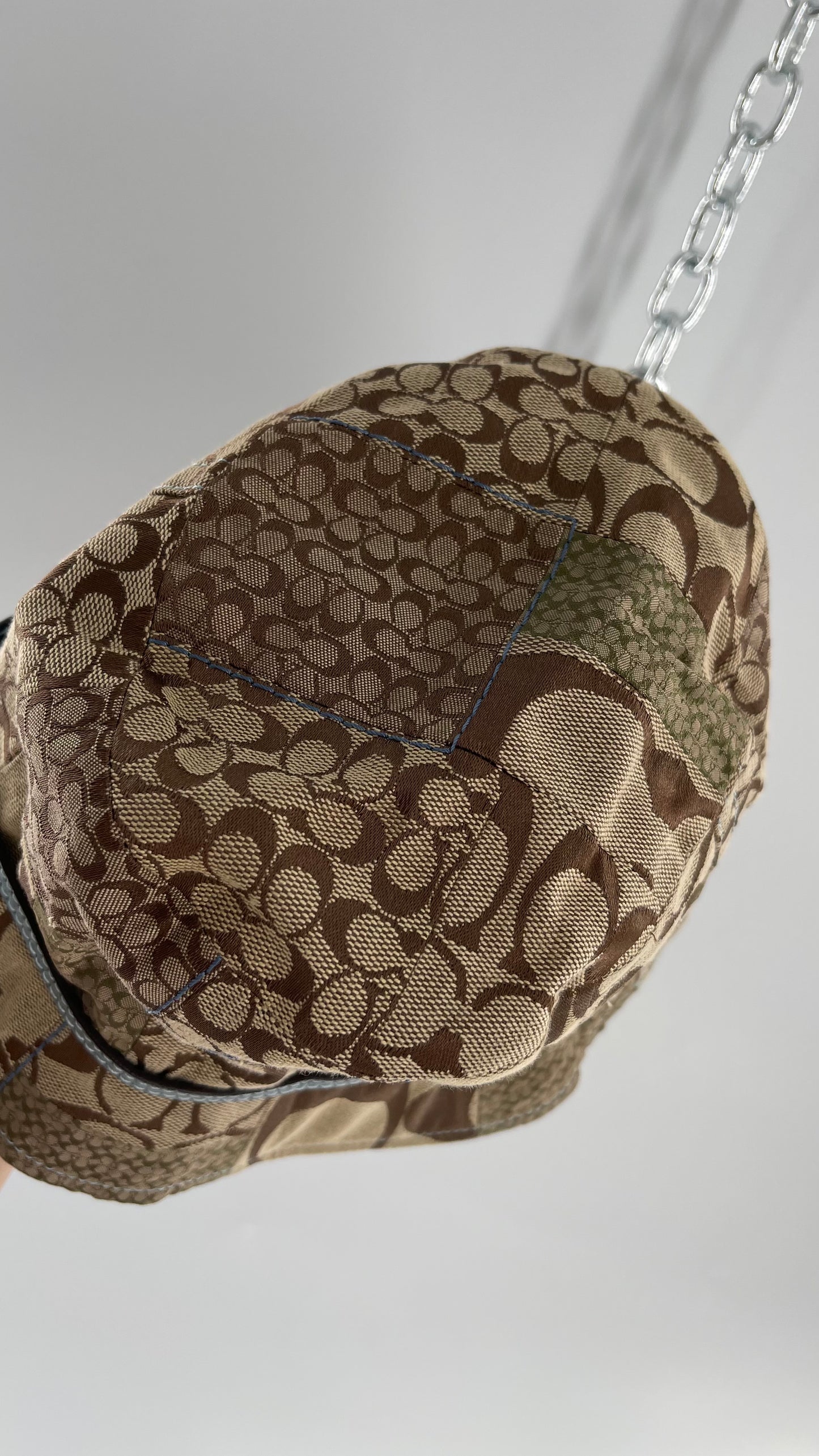 Vintage Coach Logo Patchwork Bucket Hat (Small)