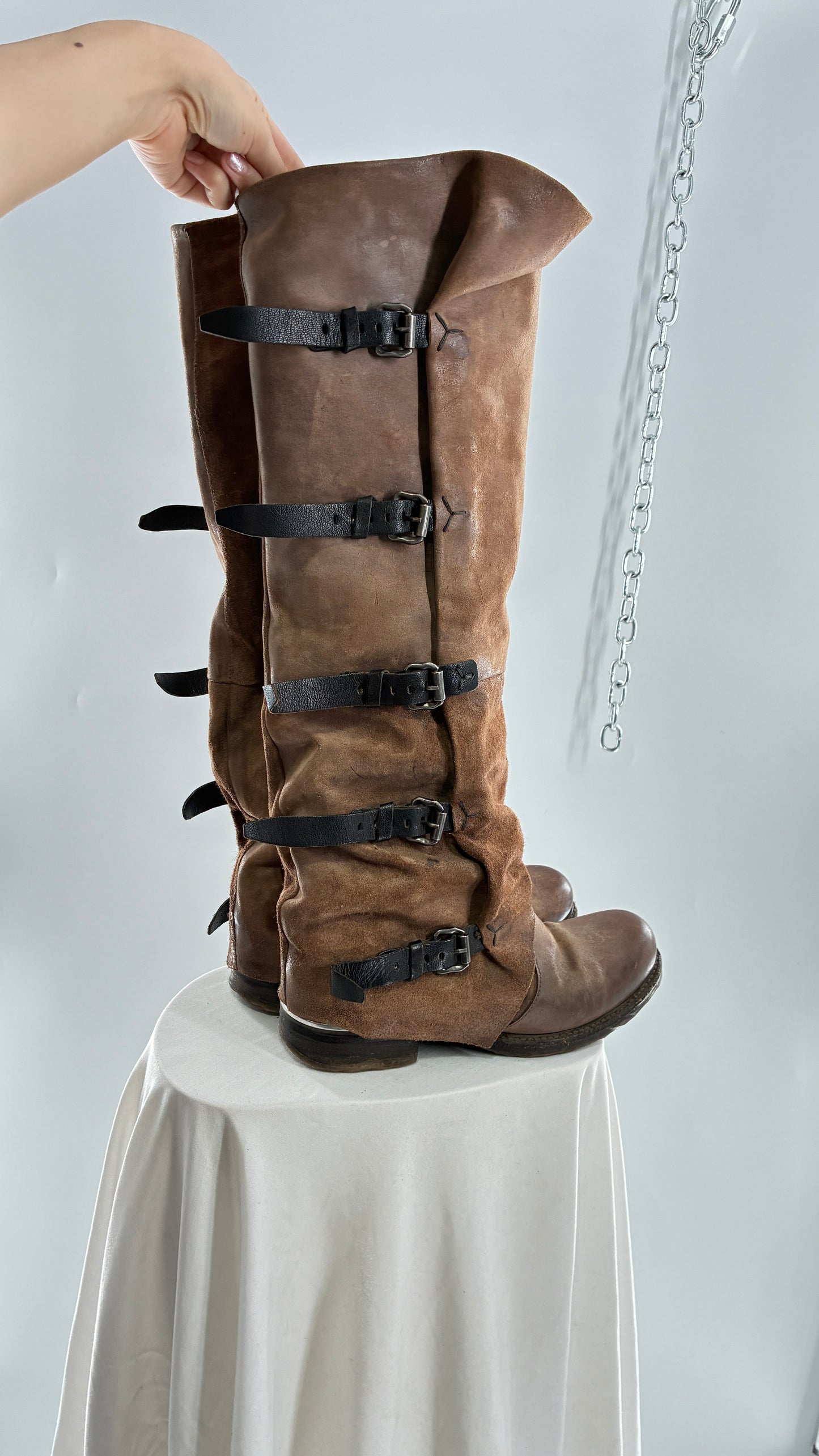 Tatum Over the Knee AS98 Distressed Worn Boots (41)