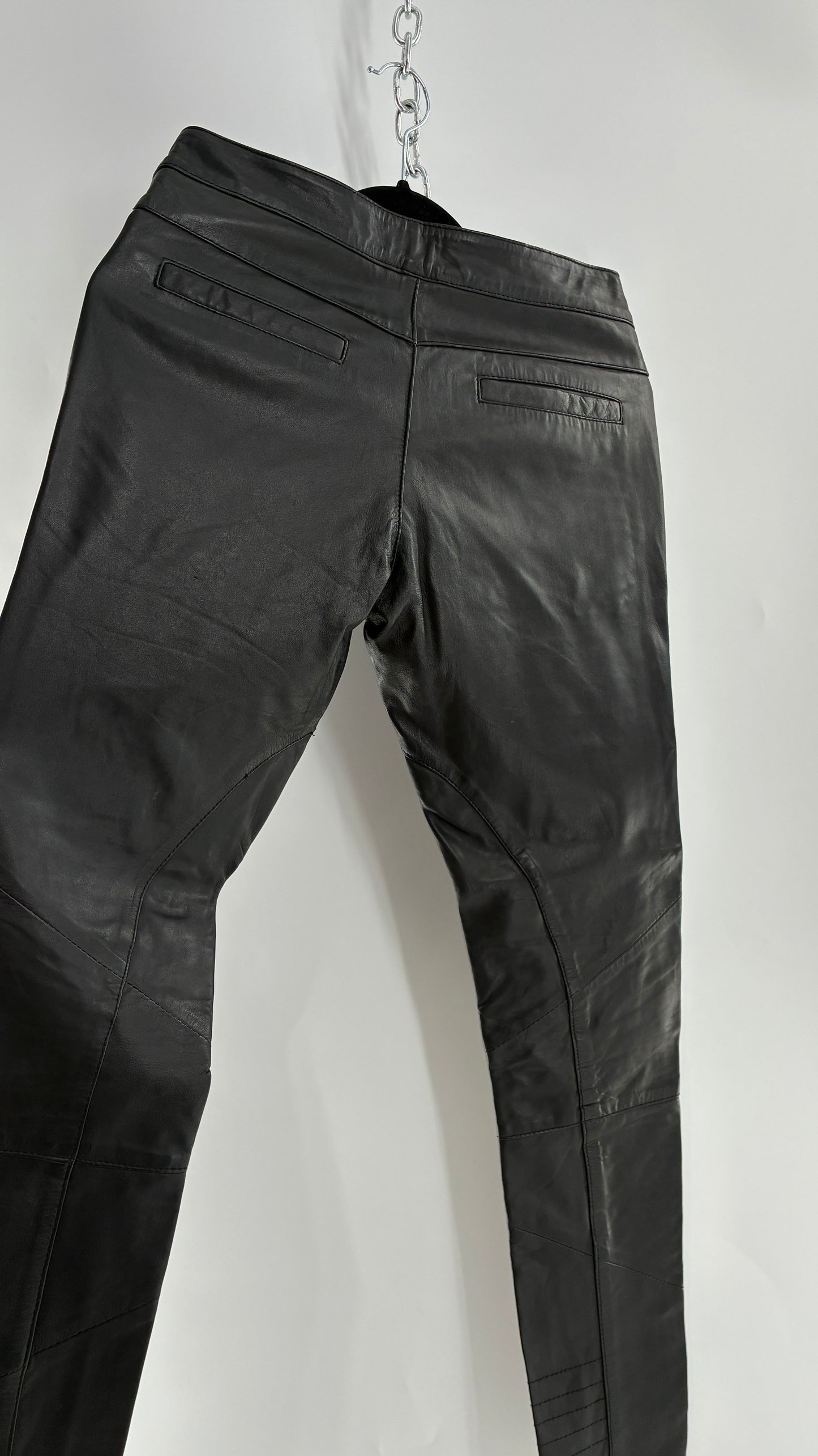 ASOS Low Rise Genuine Leather Patchwork Style Motorcycle Pants (6)