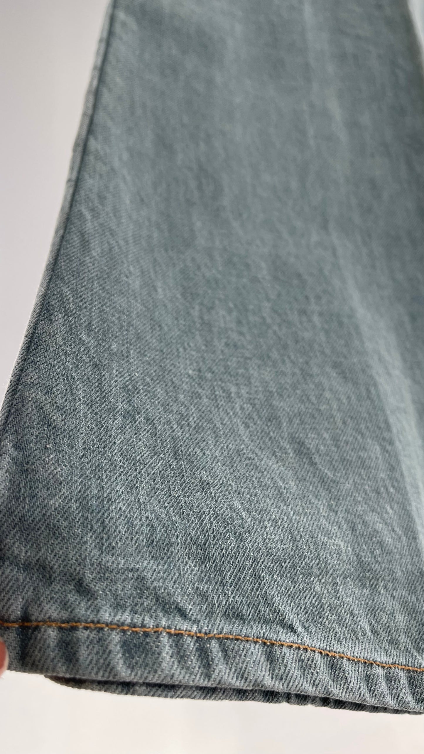 Vintage GAP Light Wash Denim Kick Flares with Bronze Chain Link Waistline (2)