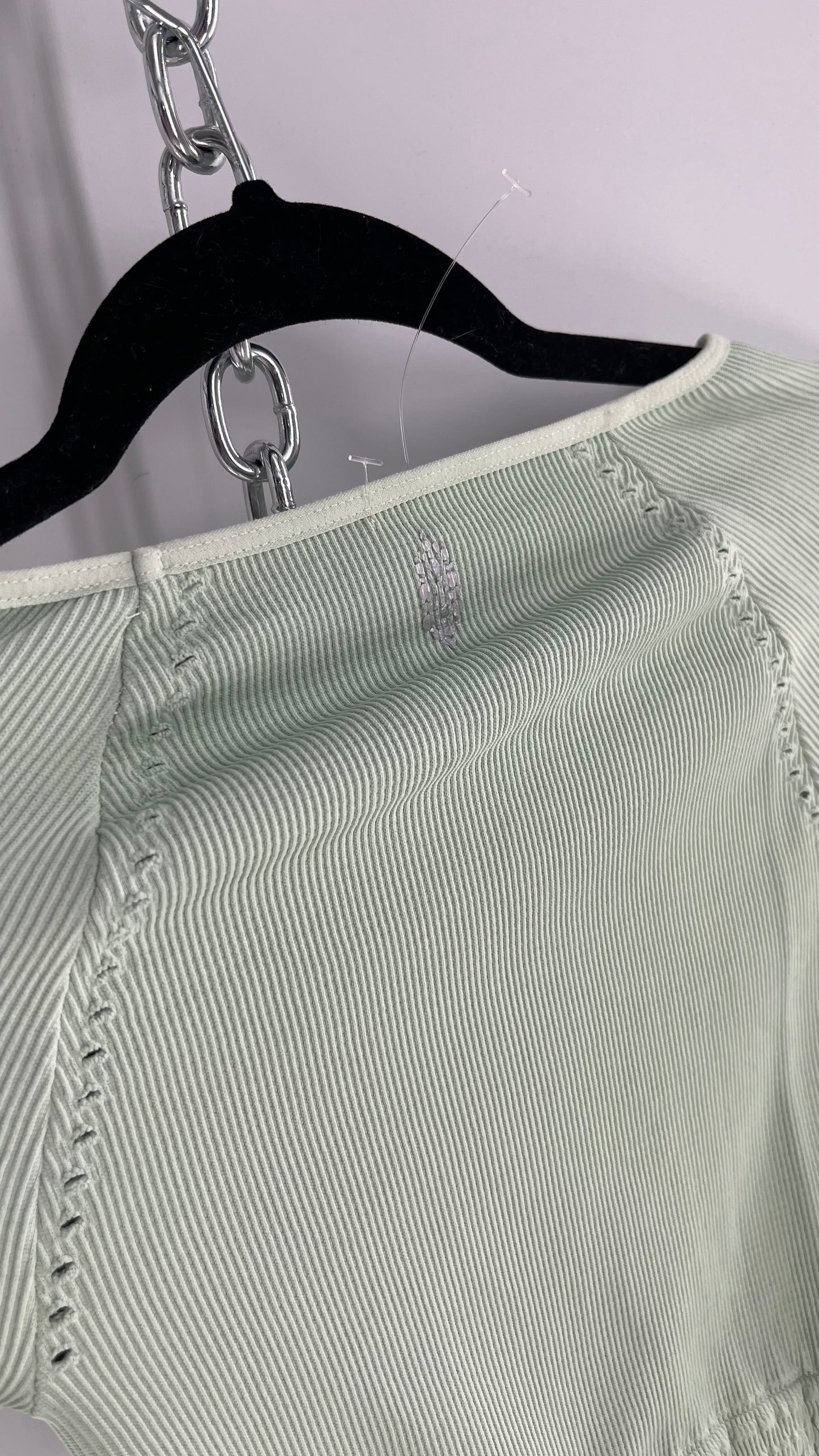 Free People Movement Seafoam Green Cut Out Long Sleeve with Thumb Holes (XS/S)