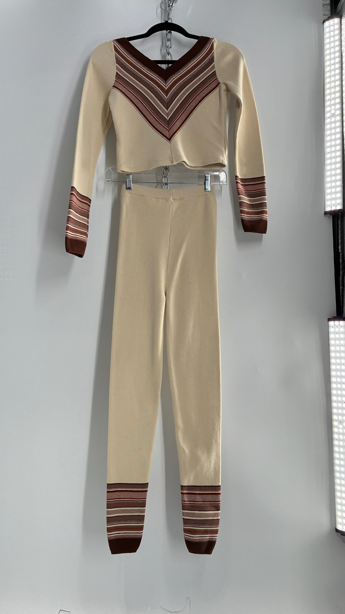 Intimately Free People Worn Knit 70s Style 2 Piece Set (Small)