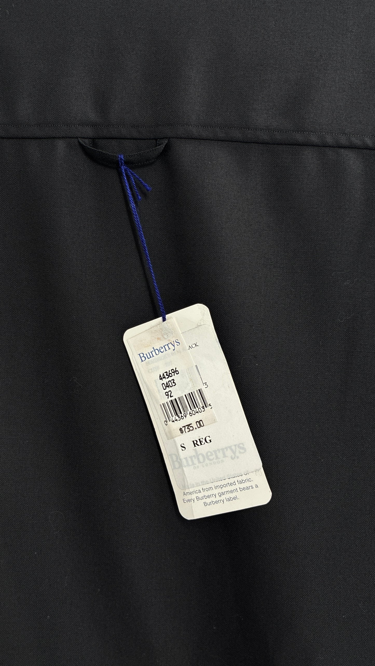 Vintage BURBERRY Black 100% Worsted Cashmere Button Up with Tags Attached (Small)