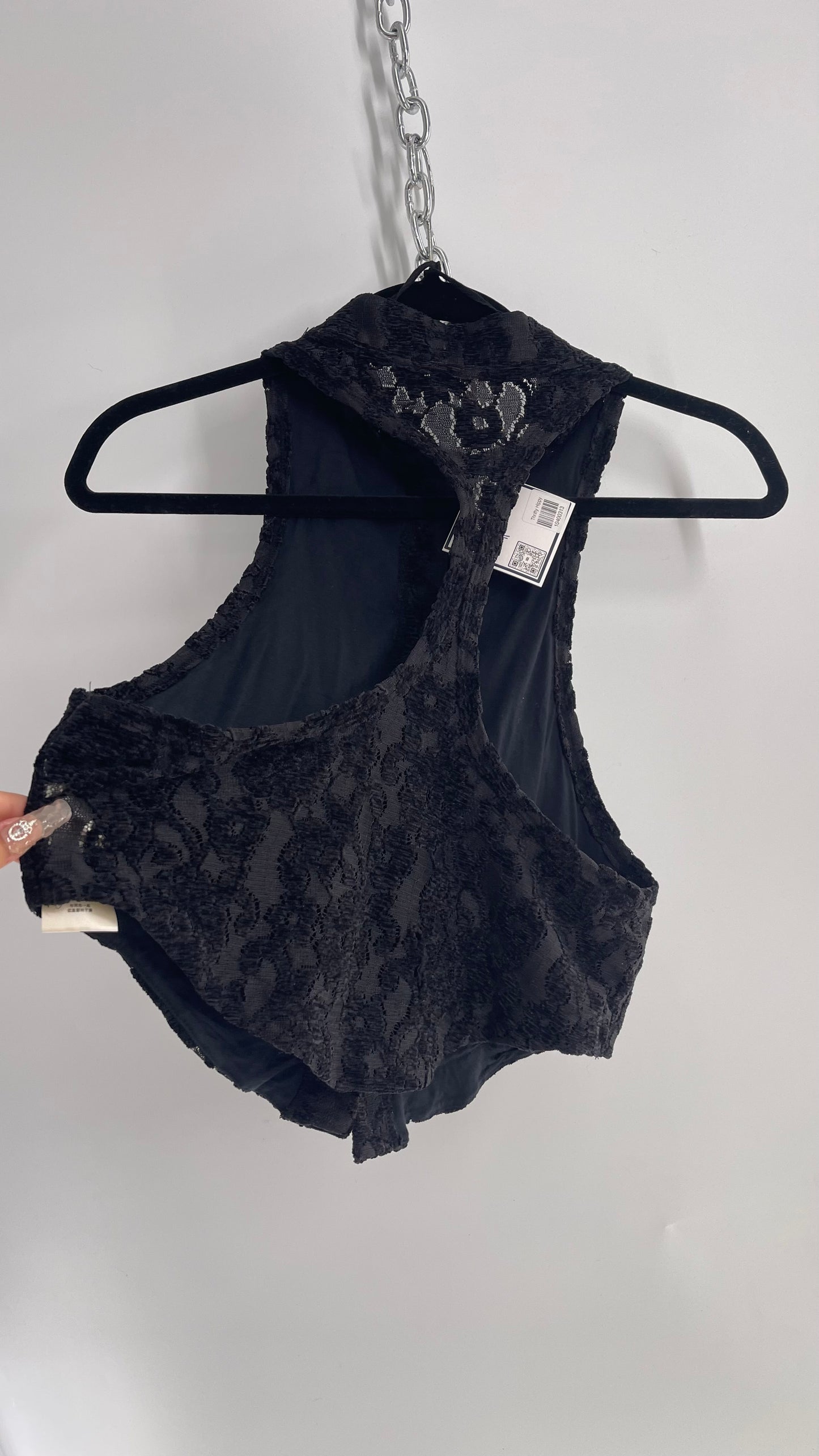 Free People Velvet Lace Vest (Medium)