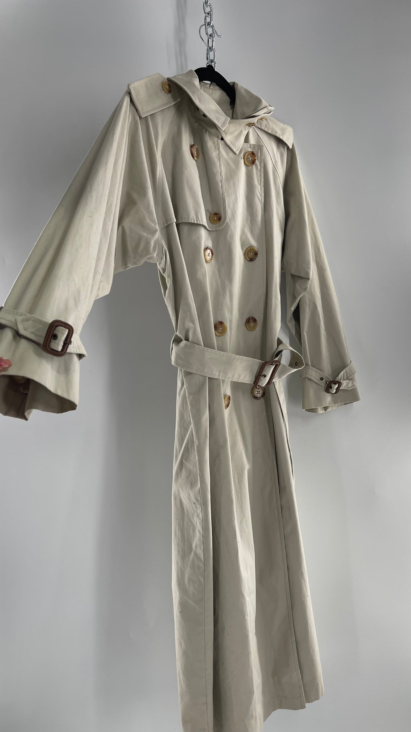 Vintage Ralph Lauren Beige Trench Coat (Petite Small)