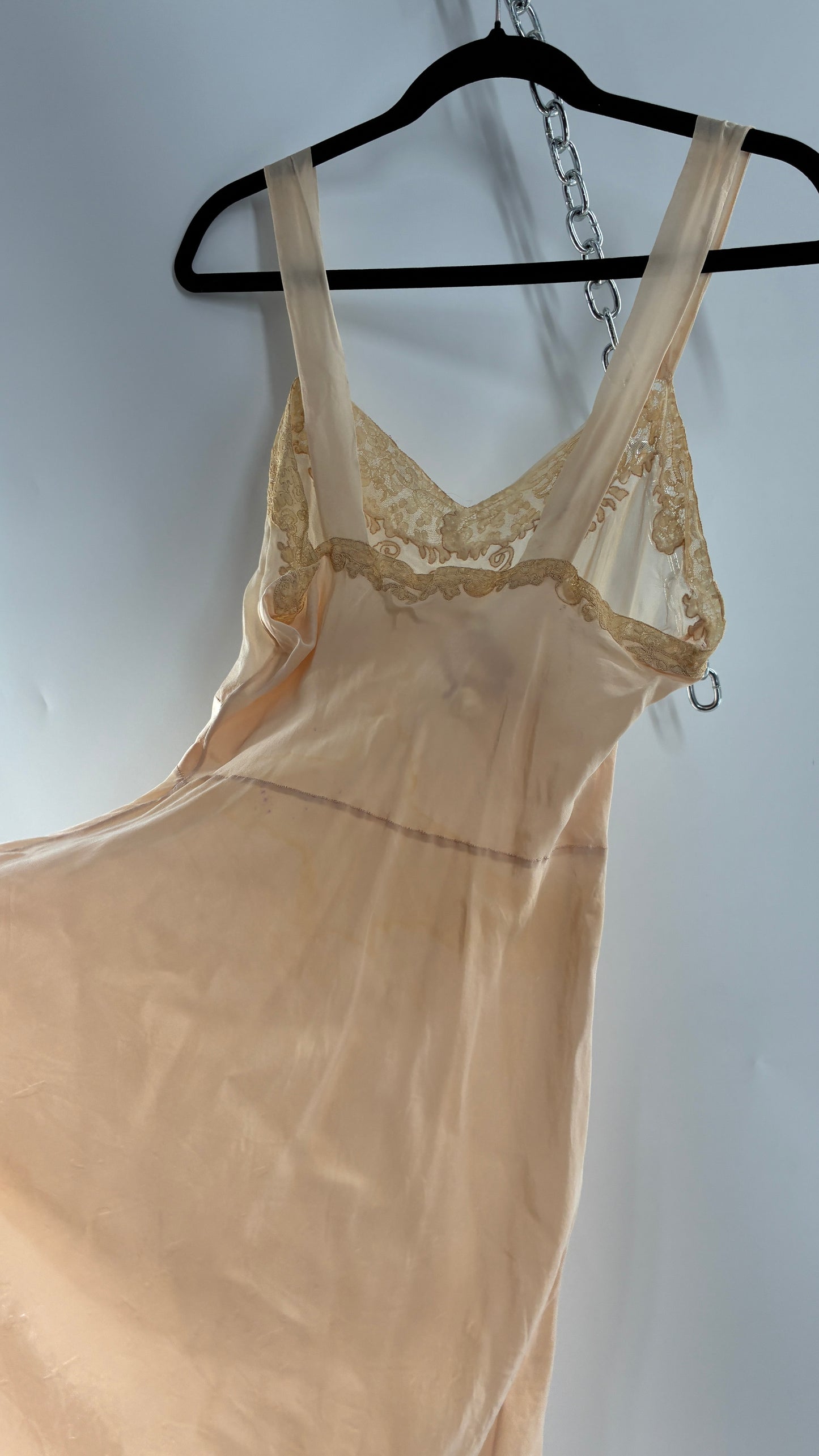 Vintage 1950s Handmade French Silk Nightgown Style Dress