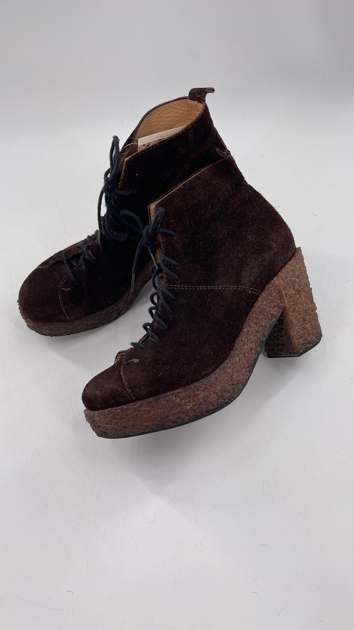 Vintage Amish Brown Lace Up Suede Boots - Apparently Size 7-71/2