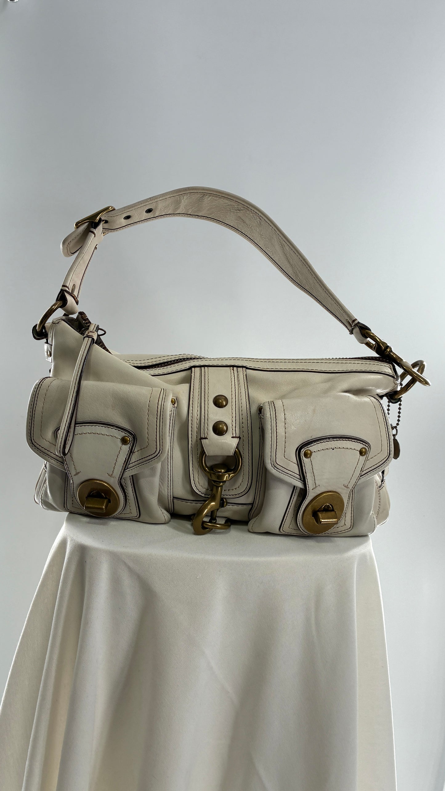 RARE COACH 65th Anniversary Legacy Leather Oversized Turnlock Shoulder Bag