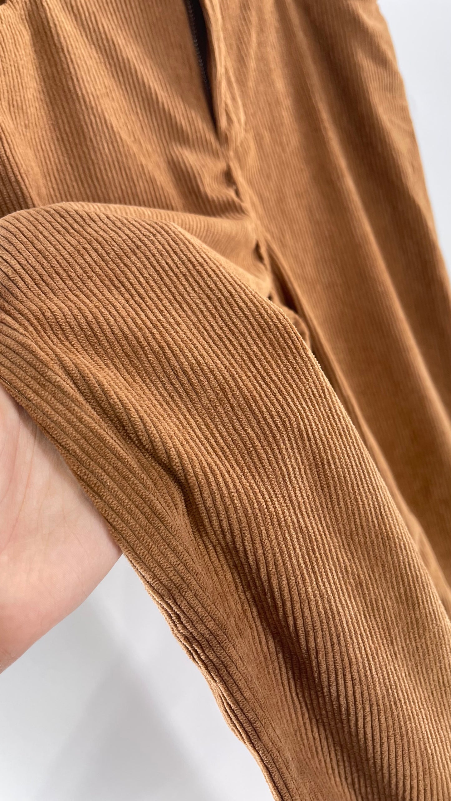 Brown/Tan Corduroy Flared Wide Legs (Medium)