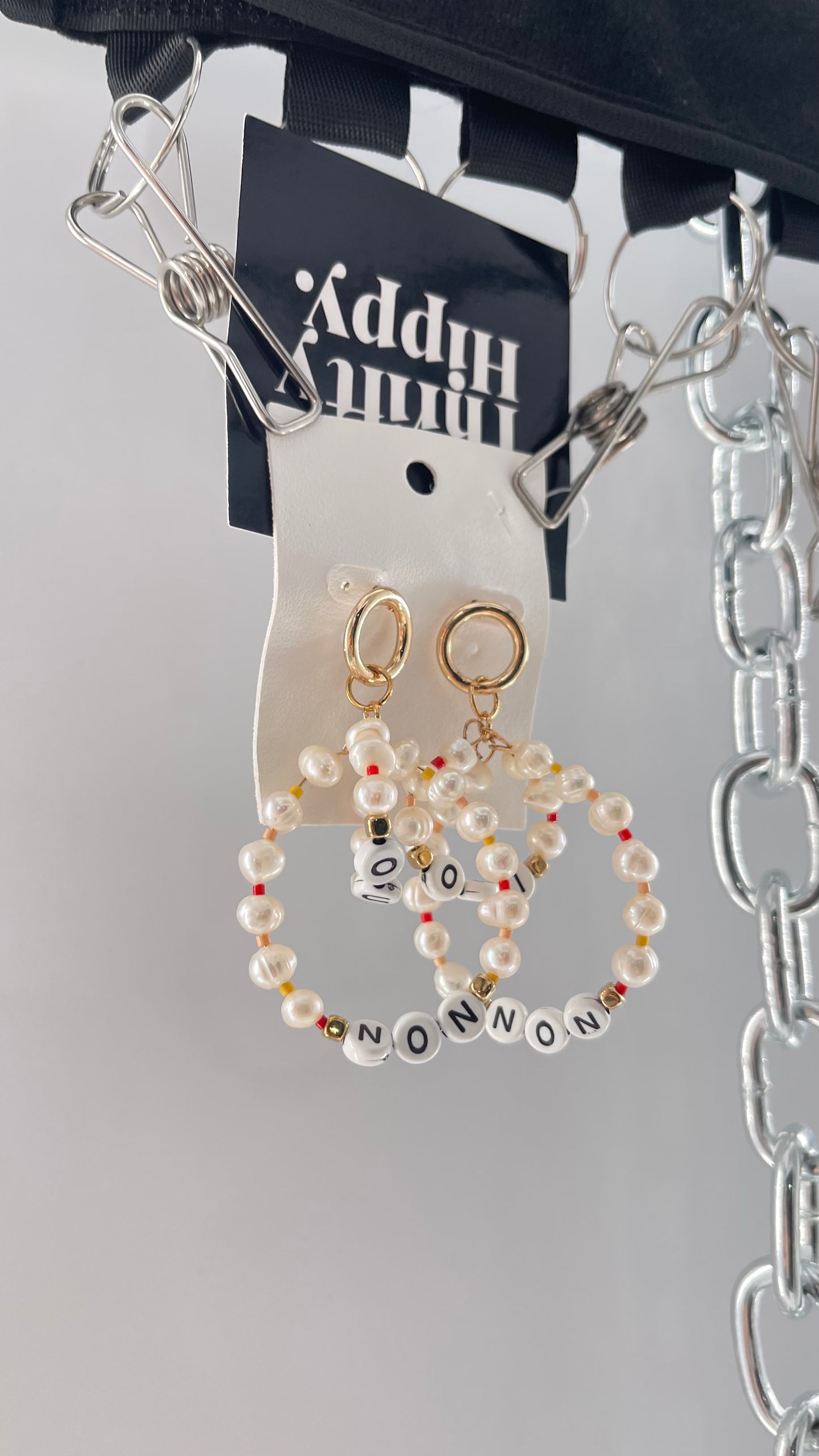 Free People Oui/Non Pearl Word Scrabble Earring