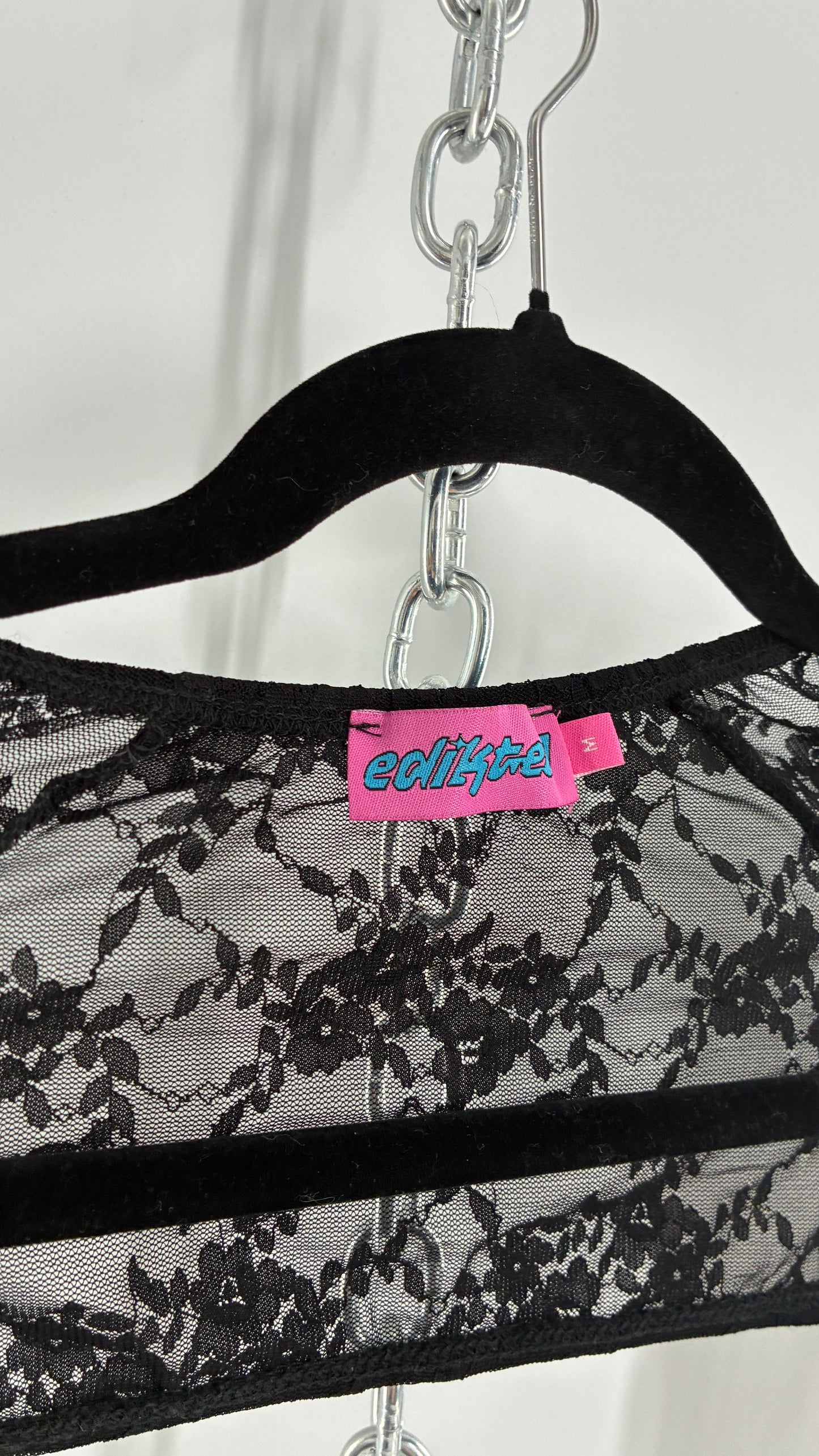 EDIKTED Black Lace Long Sleeve Shrug (Medium)