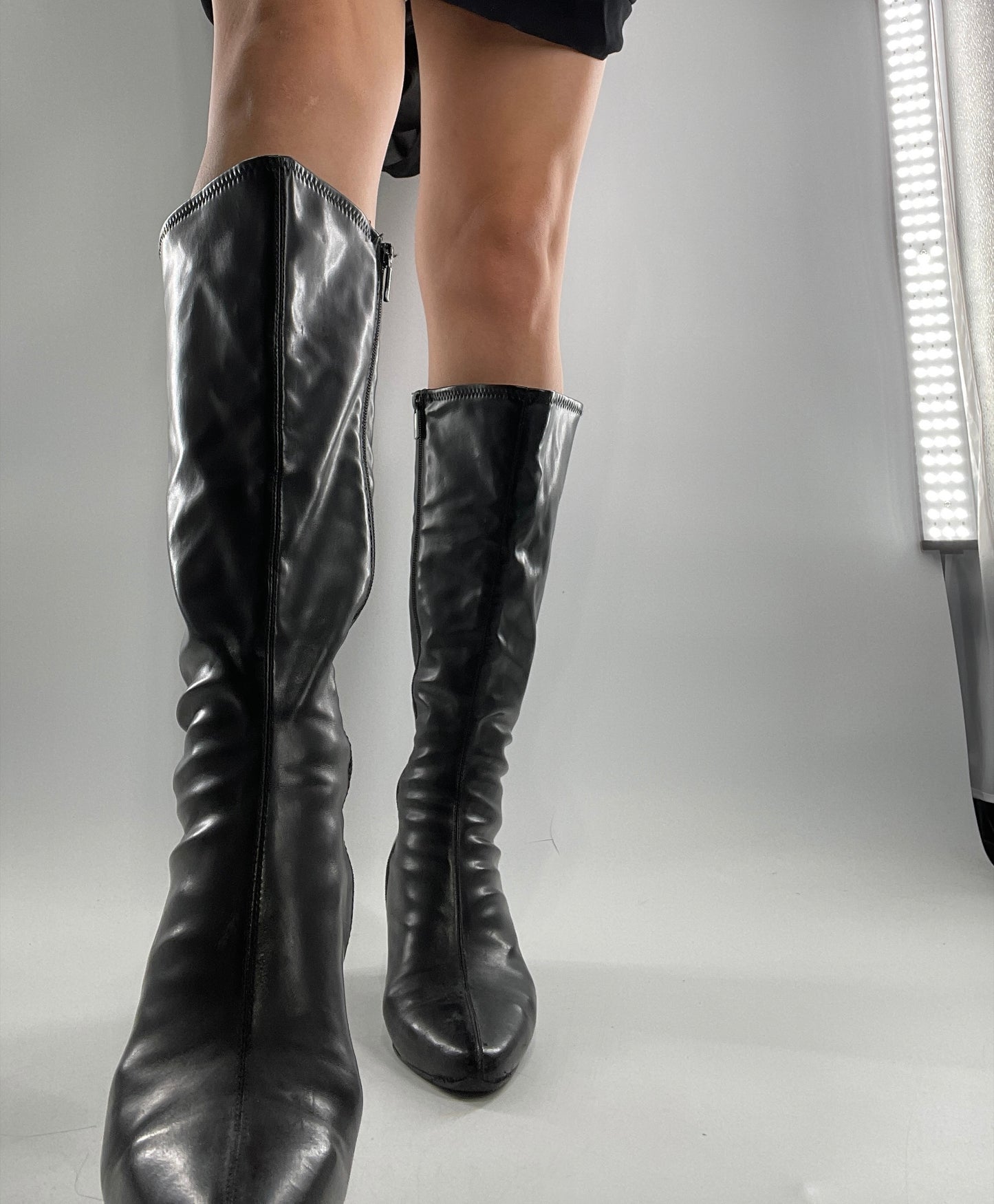 Vintage Kitten Heel Knee High Boots