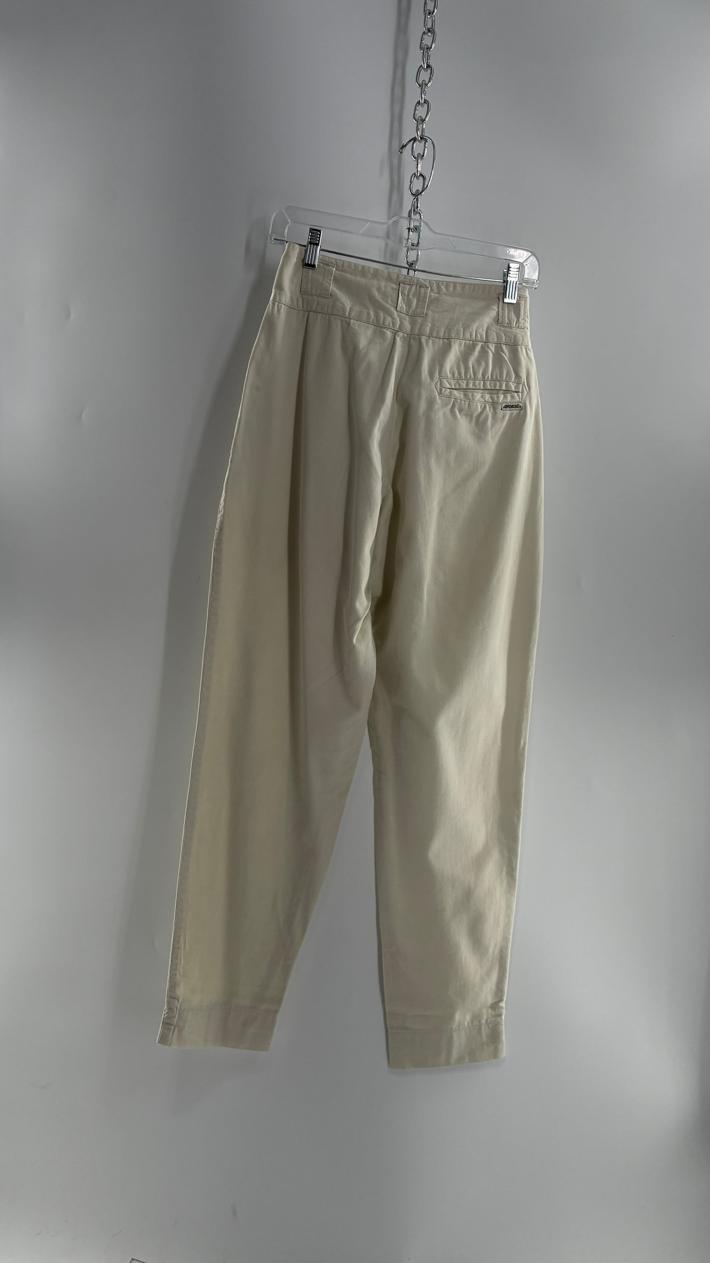 Vintage 1980s JORDACHE Off White High Waisted Pleated Waist Trouser Pant (9/10)
