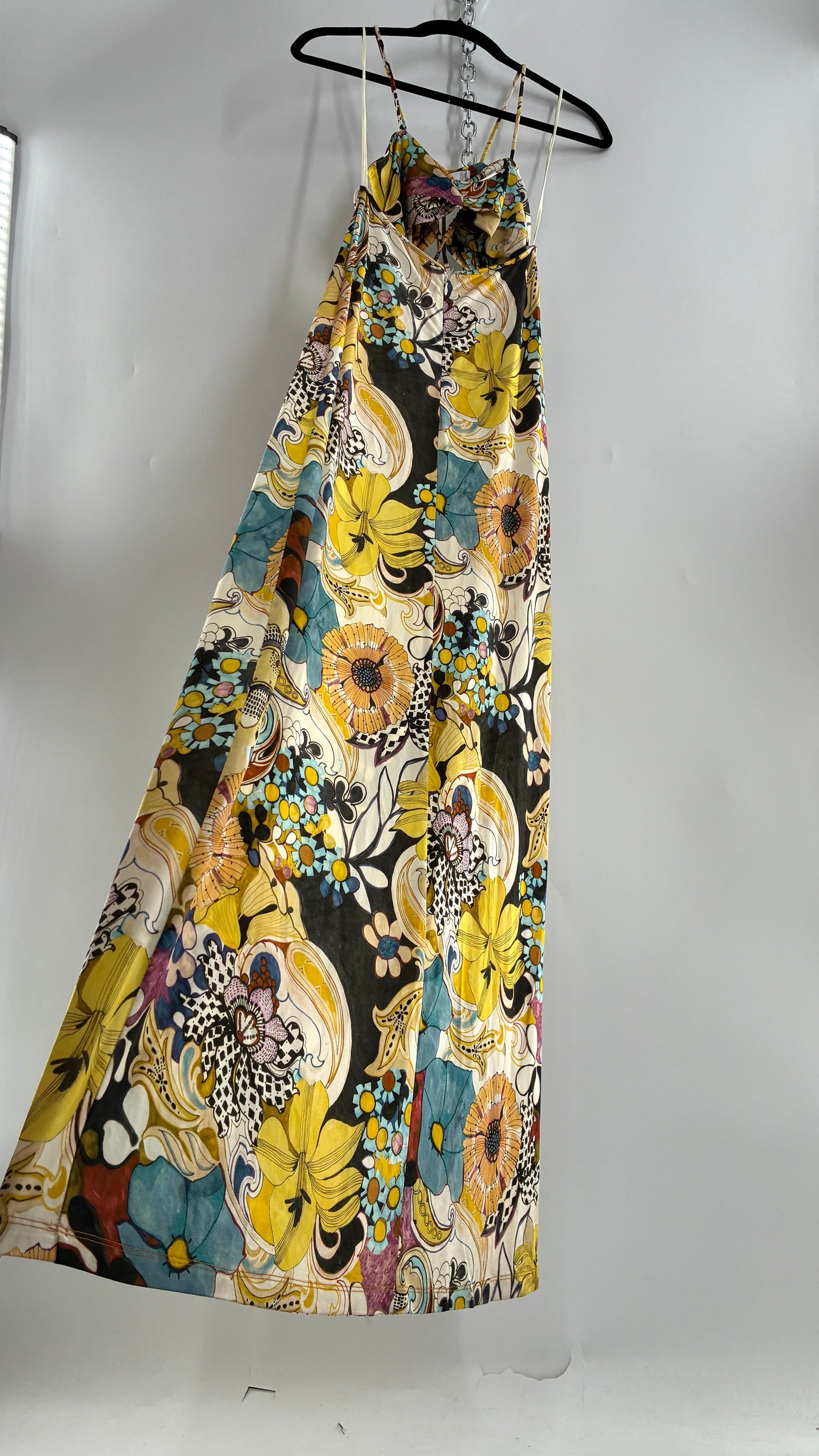 ALEXIS Cassandra Cut Out, Graphic Florals Maxi Dress (XS)