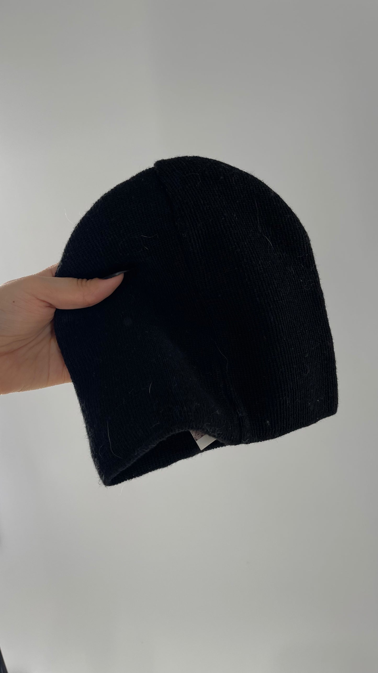 Boys Black Beanie with Skull Embroidered Detail
