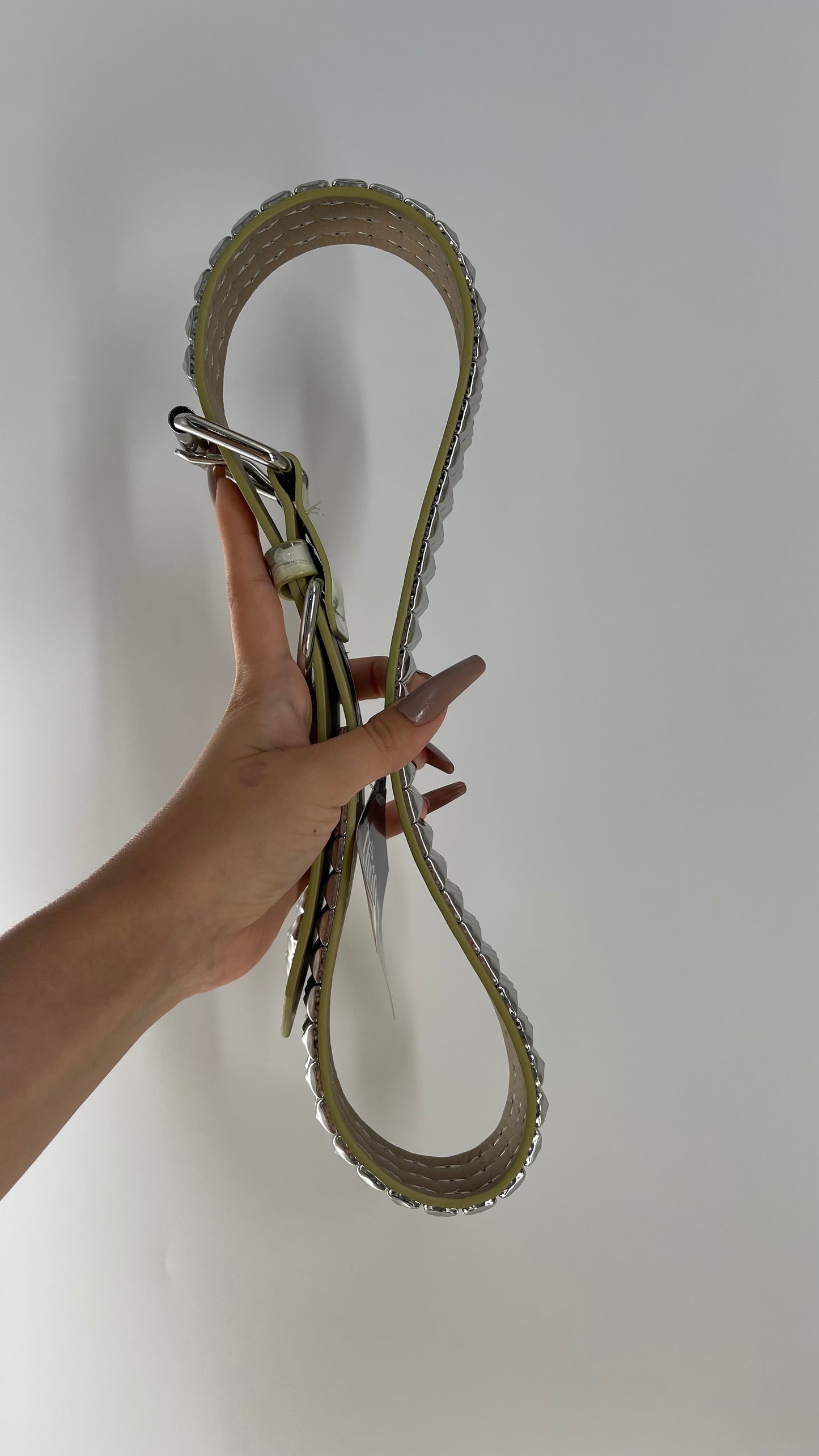 Urban Outfitters Green Marble Studded Belt (Medium)