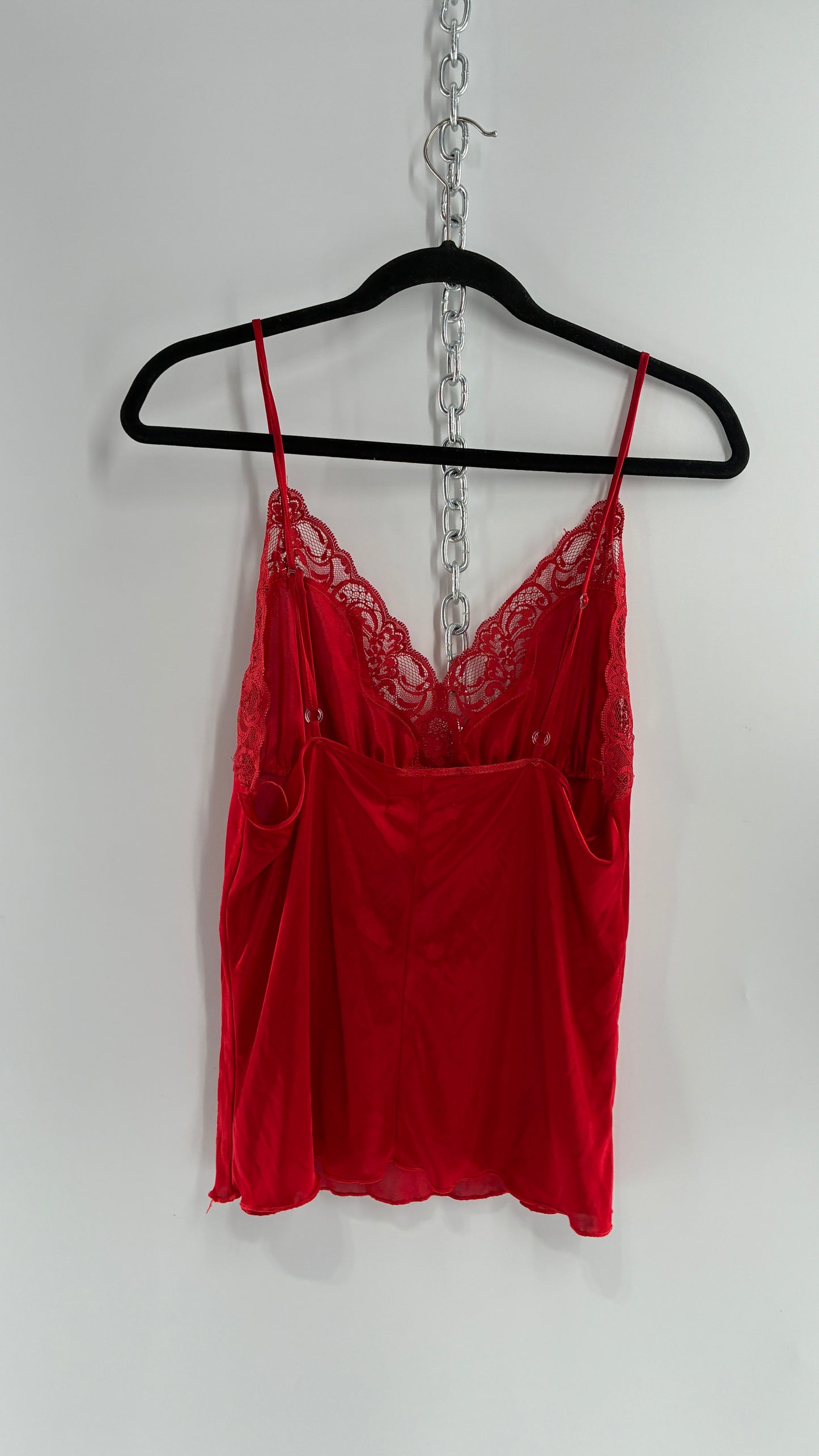 Vintage MARISA Red Lace Trim Camisole (Large)