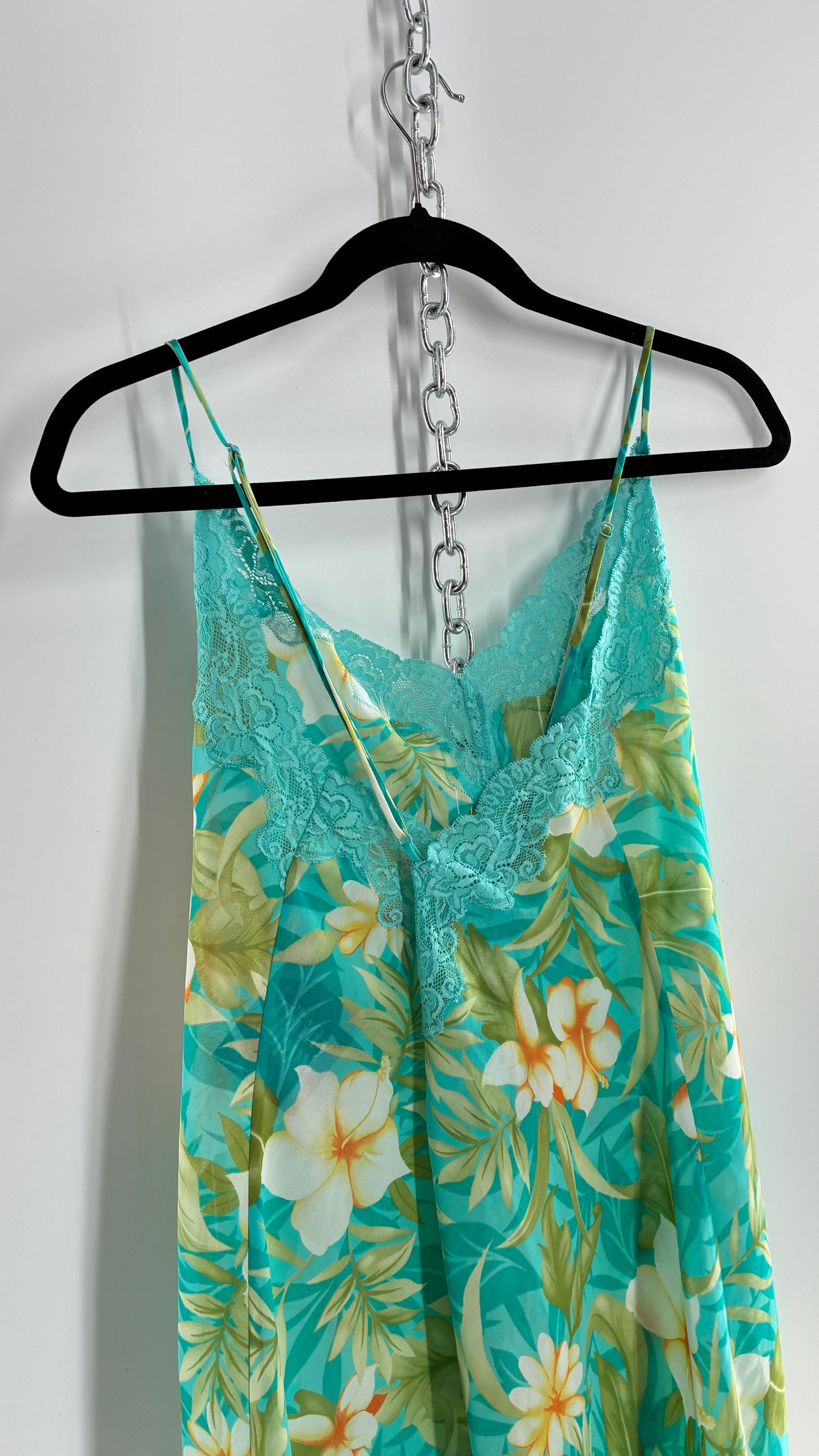 Vintage Valerie Stevens Sheer Tropical Camisole Dress (Large)